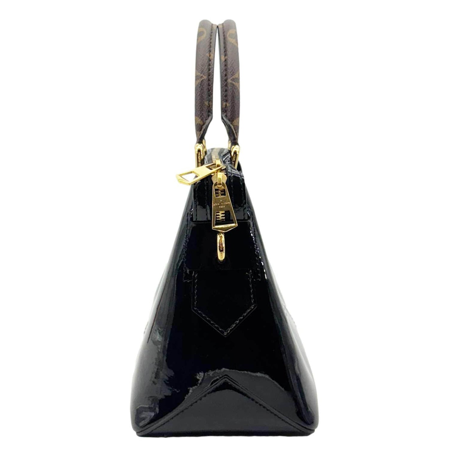 LOUIS VUITTON Miroir Vernis Leather Tote Shoulder Bag Black
