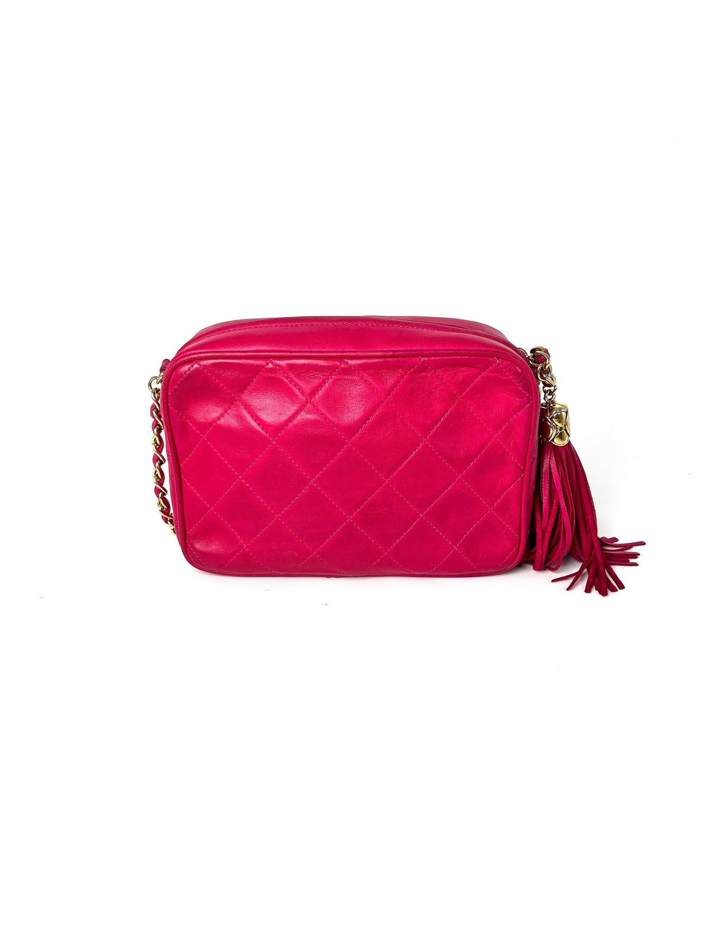 Chanel Tassel Pink Leather Quilted Crossbody Crossbody Bag - Rovelle Bags