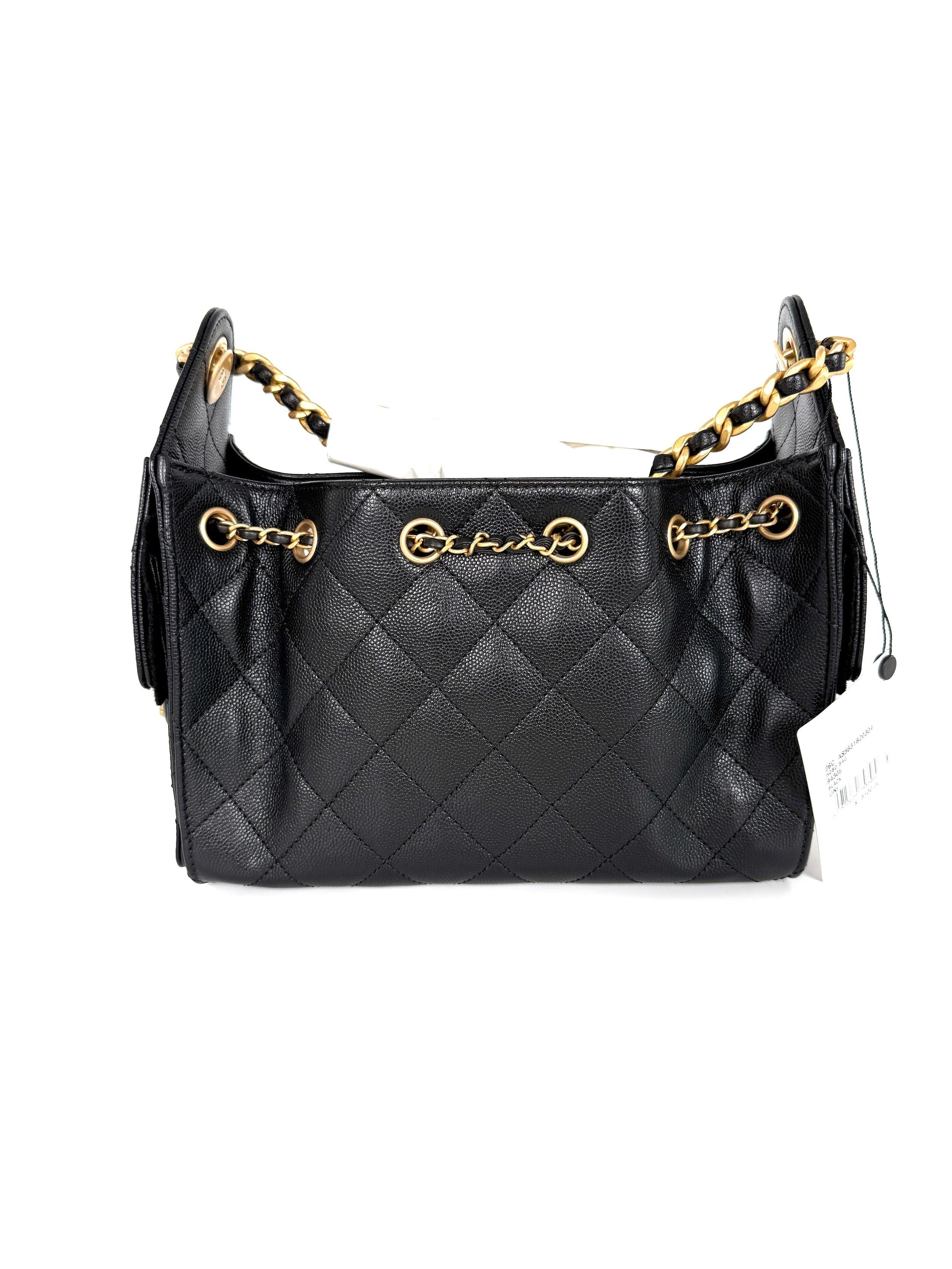 Chanel 25 Mini Black Quilted Caviar Shoulder Bag - Rovelle Bags