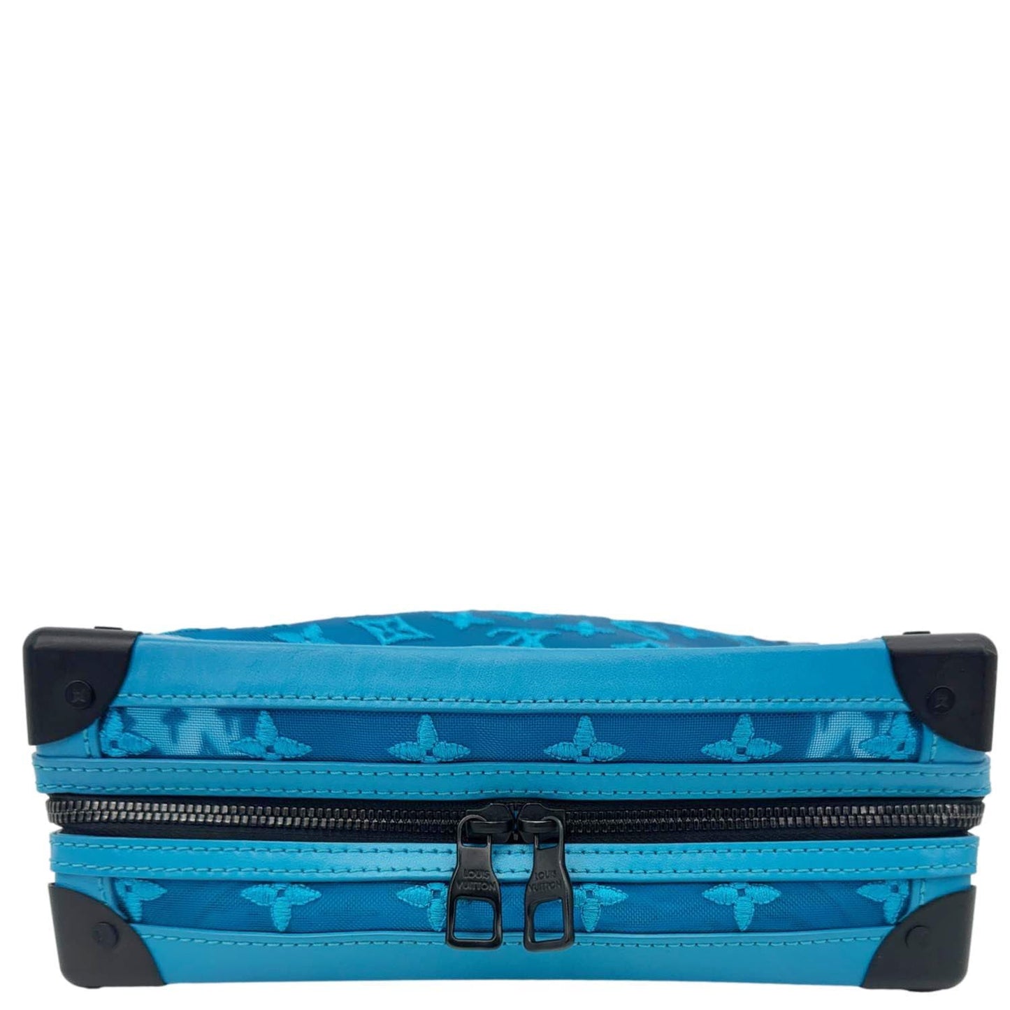 LOUIS VUITTON Soft Trunk Monogram Mesh Crossbody Bag Turquoise