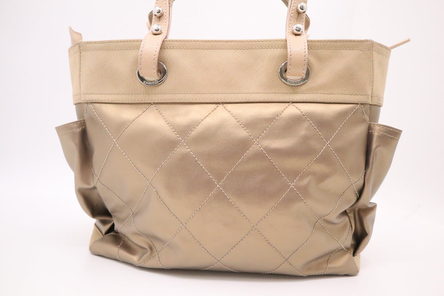 Chanel Paris Biarritz Tote Bag Large in Gold MattelassÃÂ© Leather