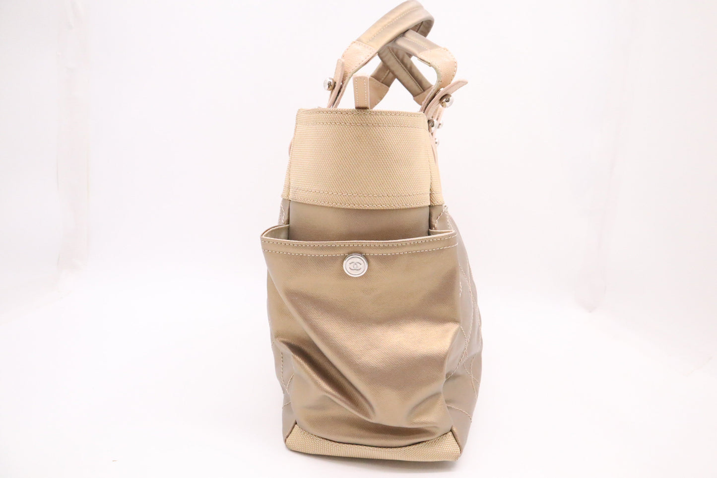 Chanel Paris Biarritz Tote Bag Large in Gold MattelassÃÂ© Leather