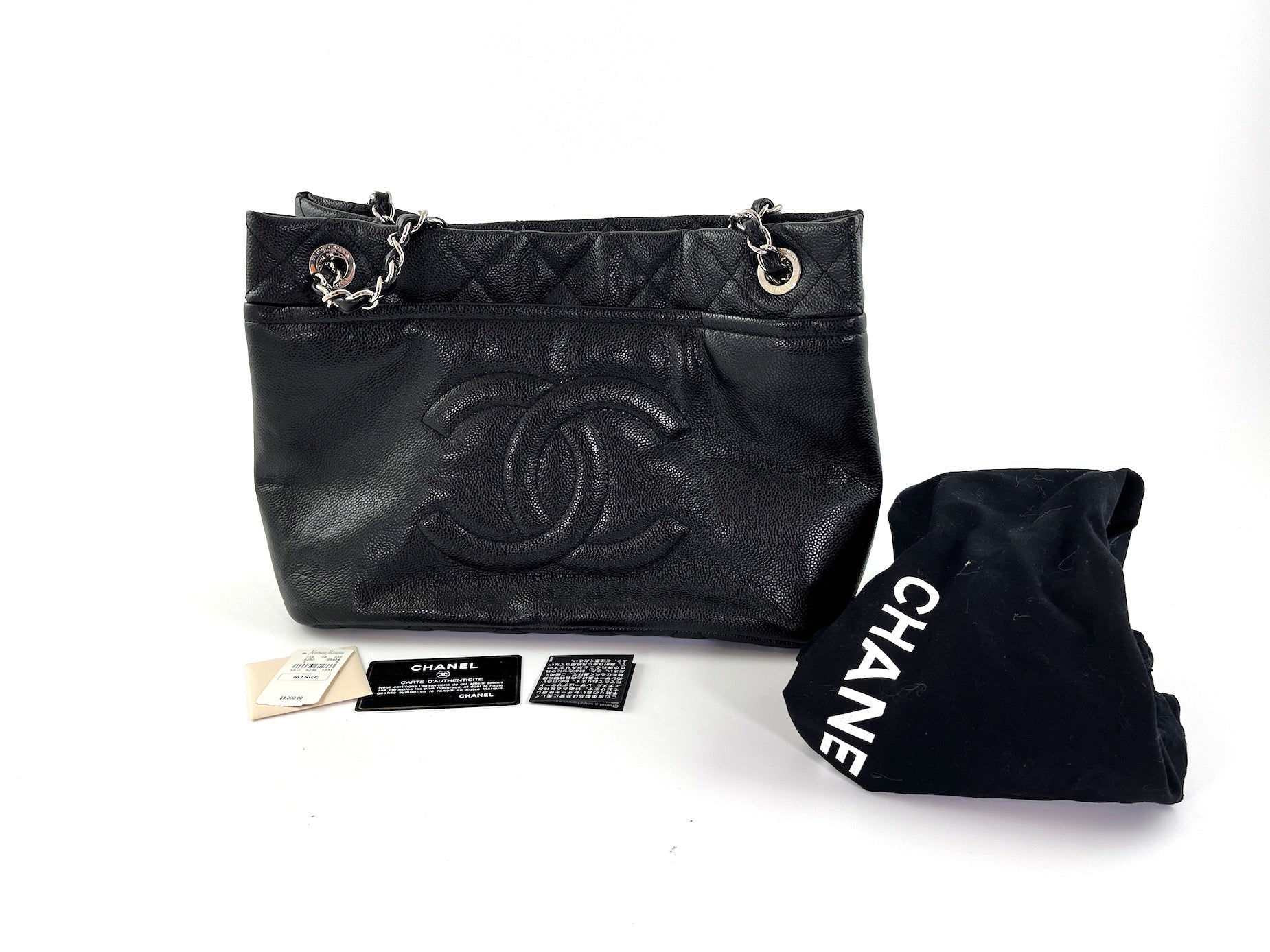 Chanel Black Caviar Timeless Soft CC Tote Bag - Rovelle Bags