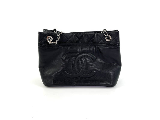 Chanel Black Caviar Timeless Soft CC Tote Bag - Rovelle Bags