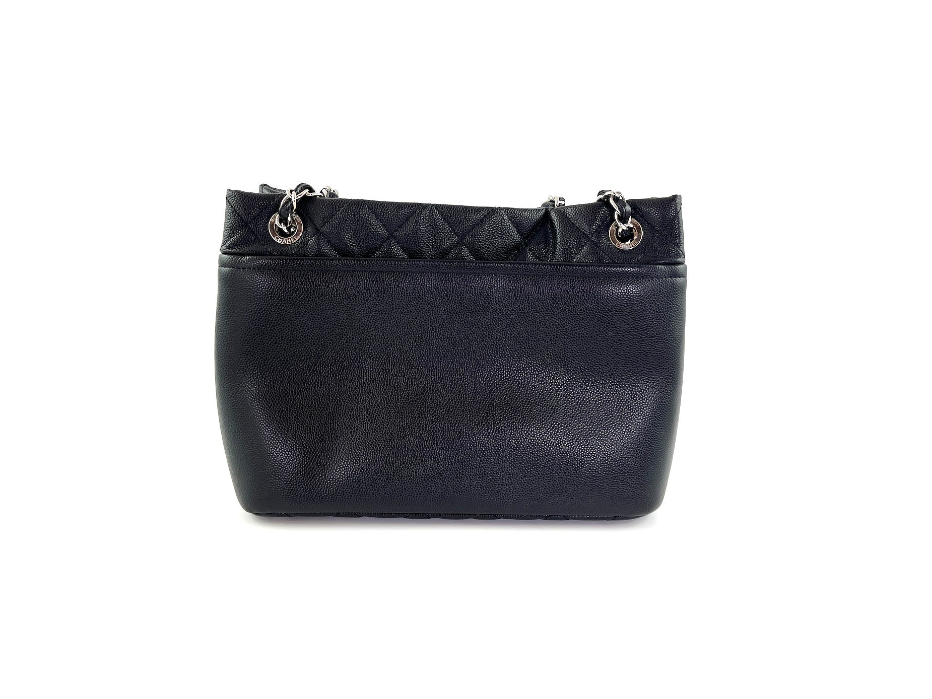 Chanel Black Caviar Timeless Soft CC Tote Bag - Rovelle Bags
