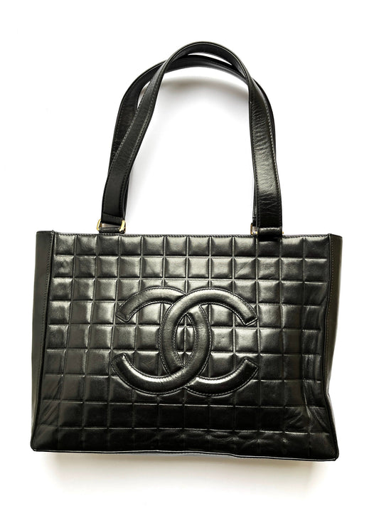 Chanel Chocolate Bar Black Leather Shoulder Shoulder Bag - Rovelle Bags