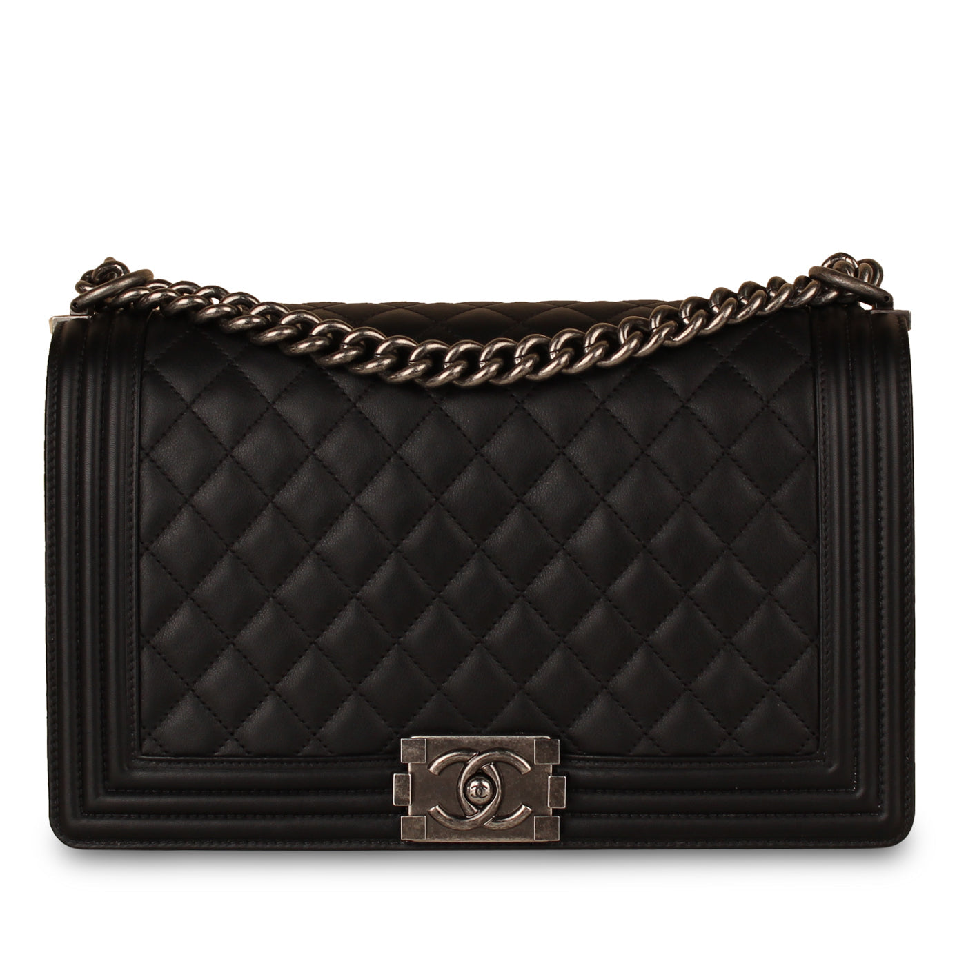 Chanel Boy Bag Lambskin Black Shoulder Bag Style 3