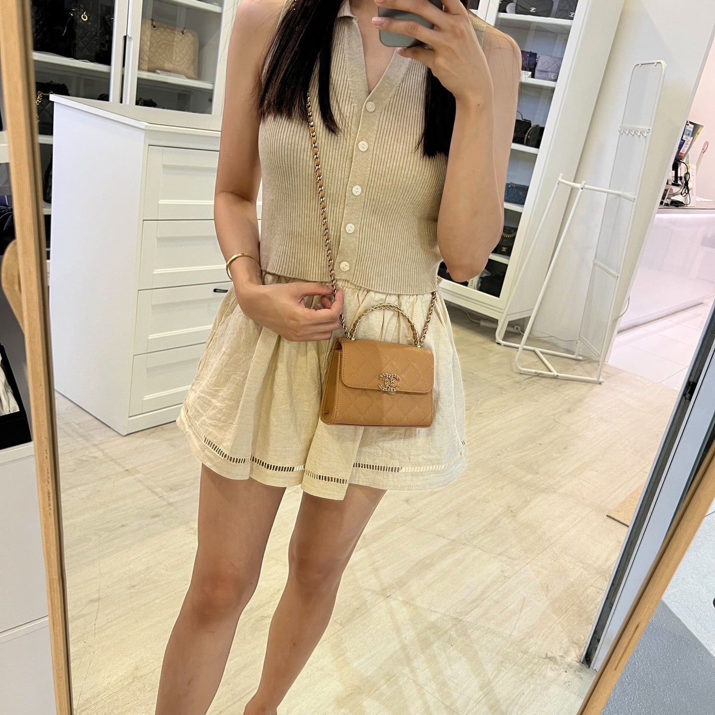 Chanel 23P Top Handle Kelly Clutch Clutch Bag - Rovelle Bags