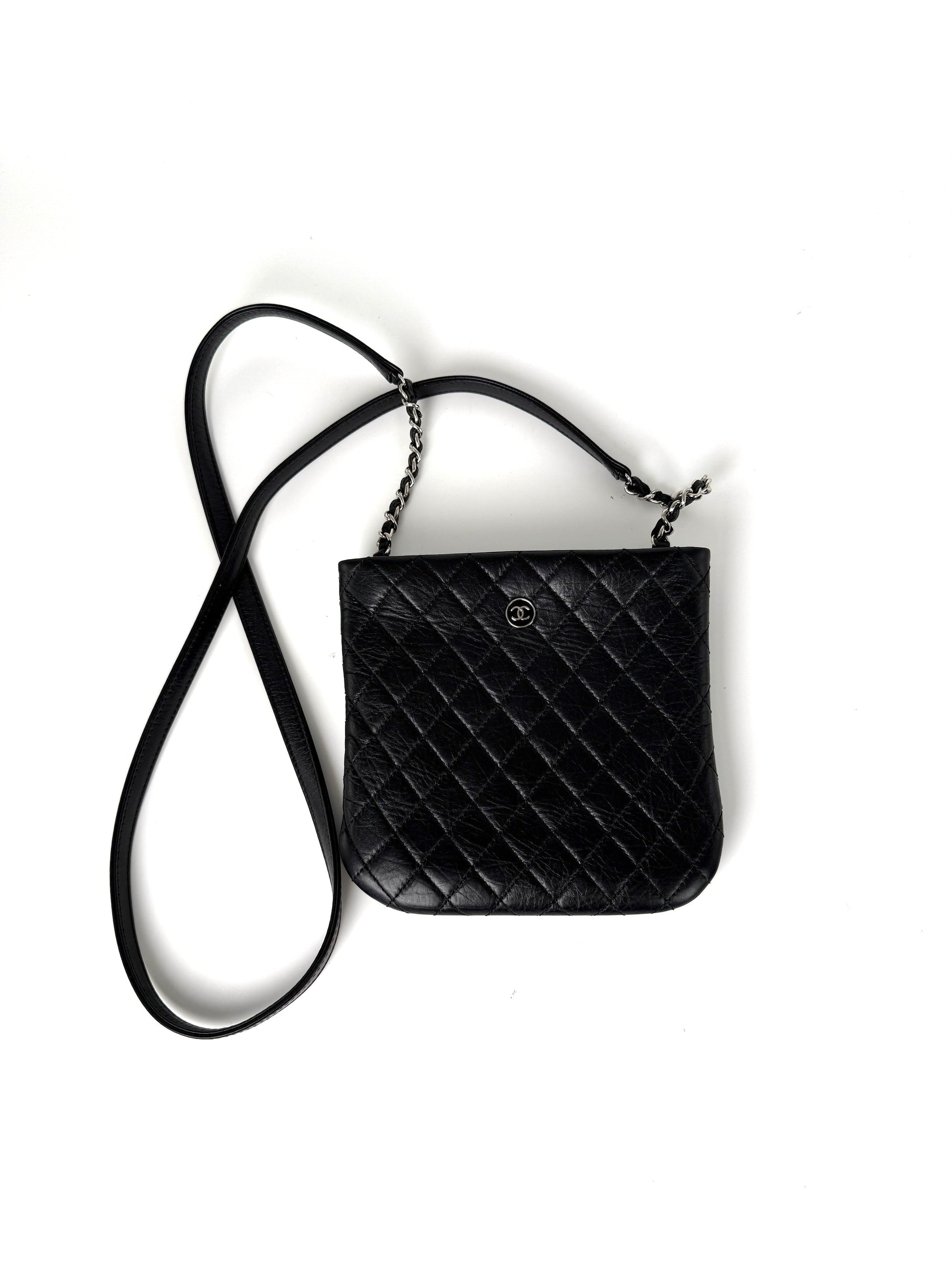 Chanel Aged Calfskin CC Quilted Uniform Crossbody Bag - Rovelle Bags