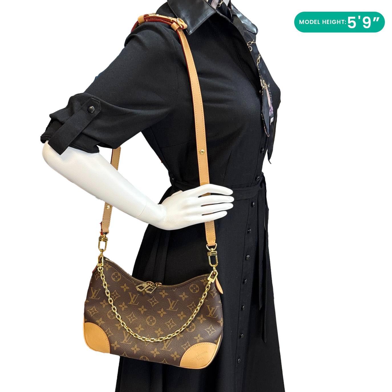 LOUIS VUITTON Boulogne PM Monogram Canvas Shoulder Bag Brown