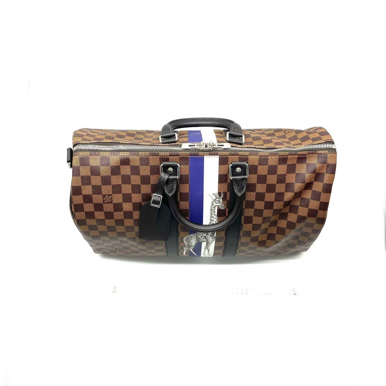 Louis Vuitton Savannah Keepall 45 Bandouliere Giraffe on Brown Damier Canvas