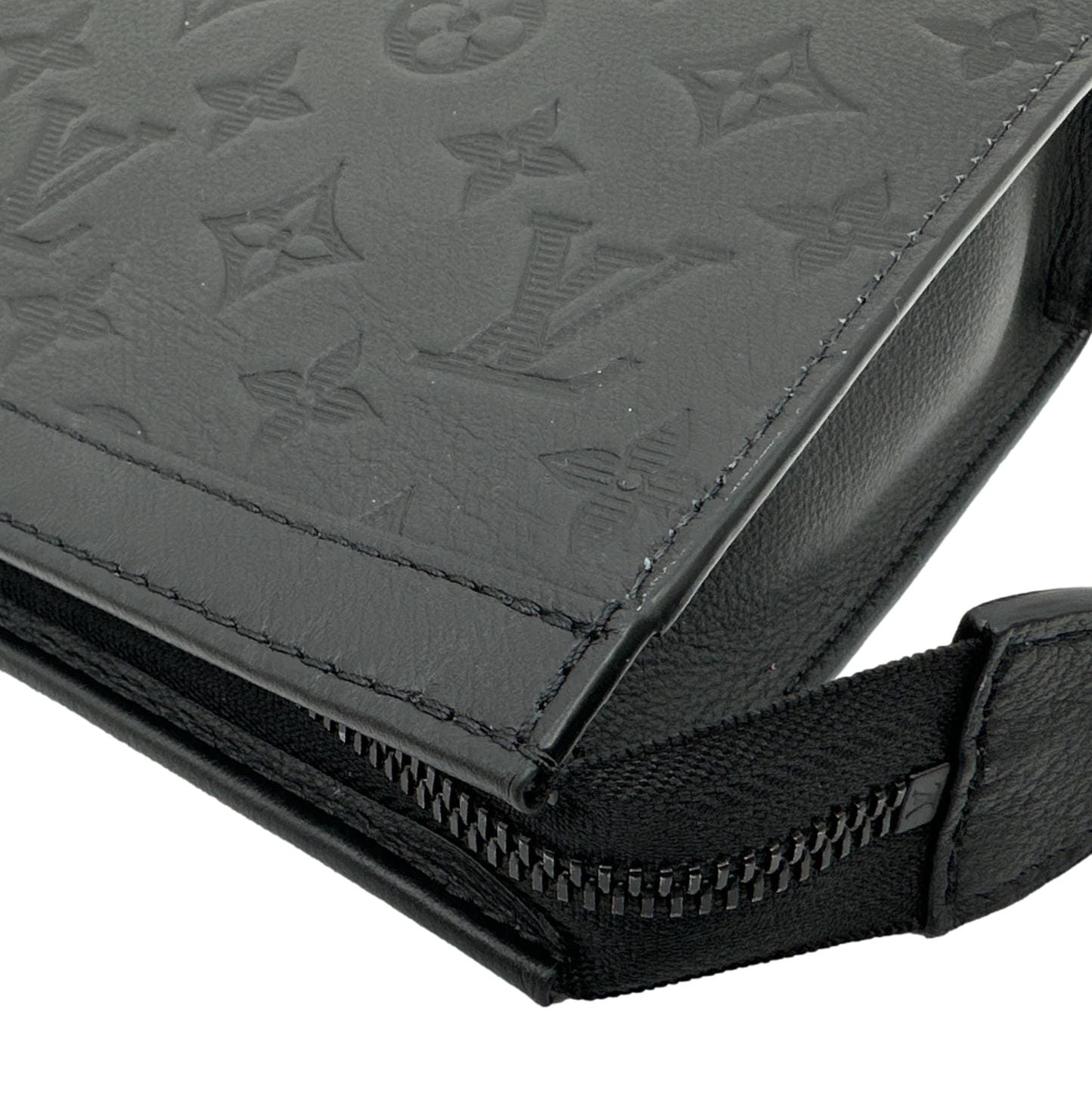 LOUIS VUITTON Gaston Wearable Monogram Shadow Crossbody Bag Black