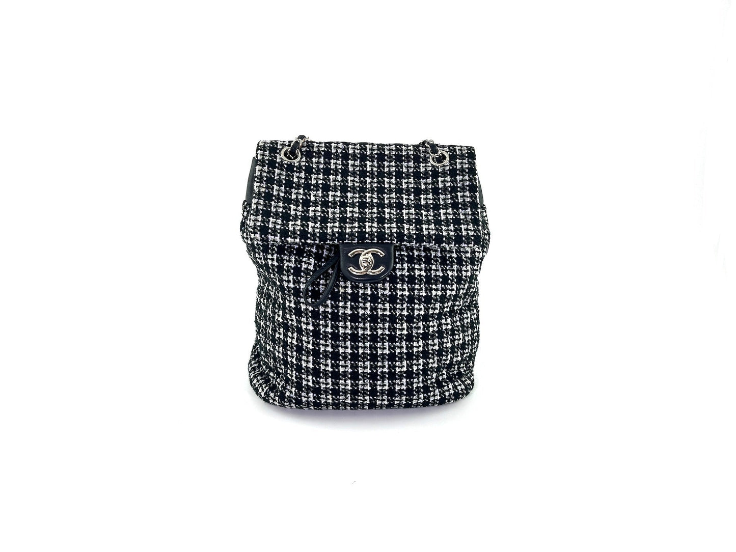 Chanel Urban Spirit Tweed Black White Backpack - Rovelle Bags