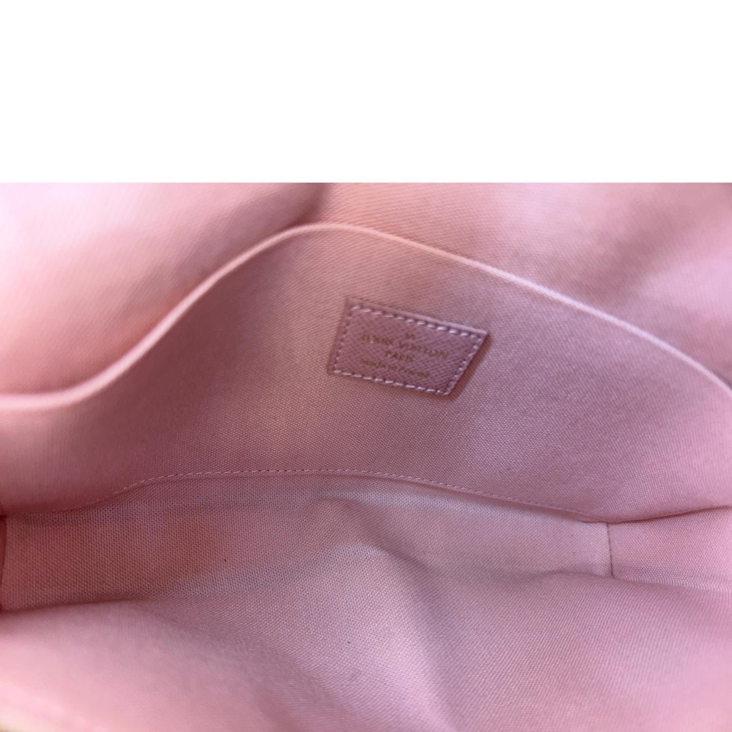 LOUIS VUITTON Felicie Pochette Damier Azur Crossbody Bag Rose Ballerine