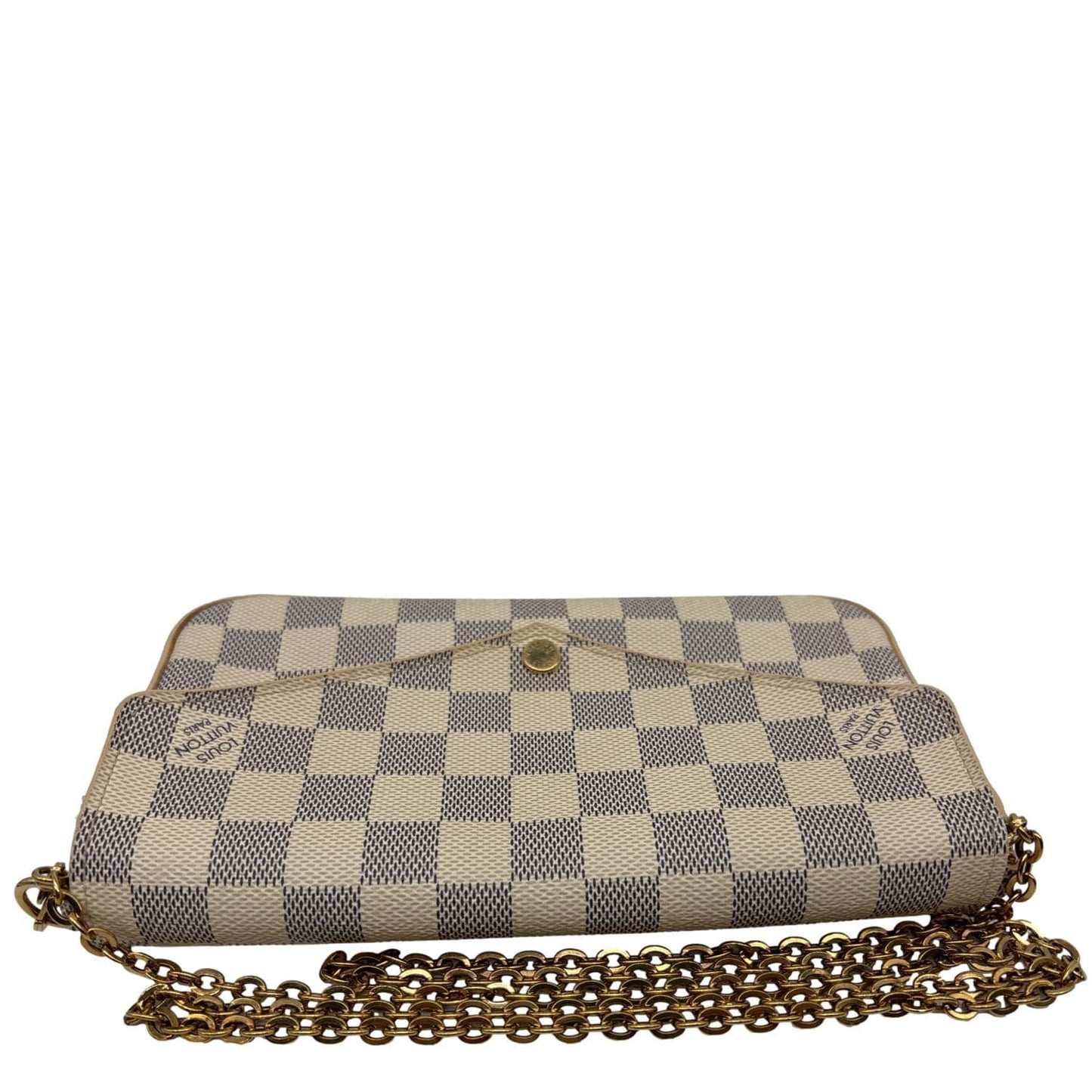 LOUIS VUITTON Felicie Pochette Damier Azur Crossbody Bag Rose Ballerine