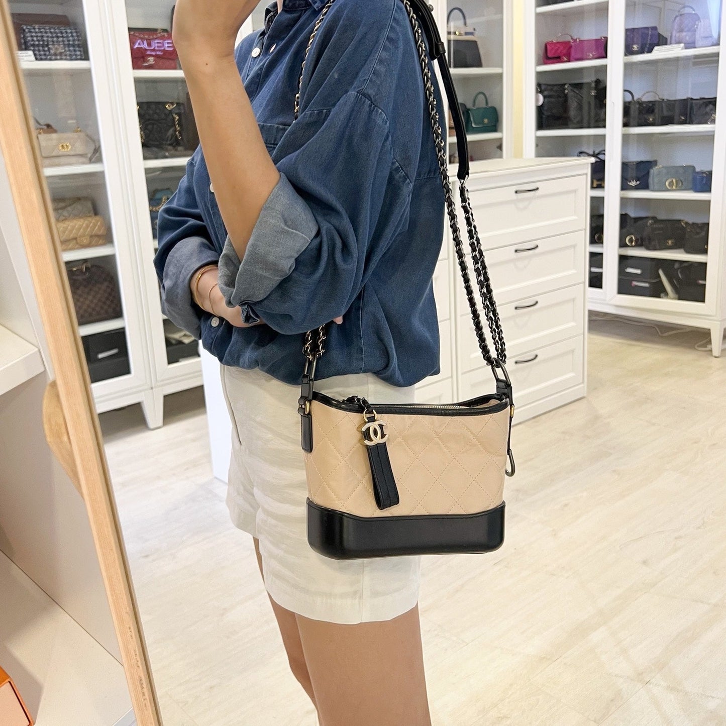 Chanel Small Gabrielle Hobo in Beige Shoulder Bag - Rovelle Bags