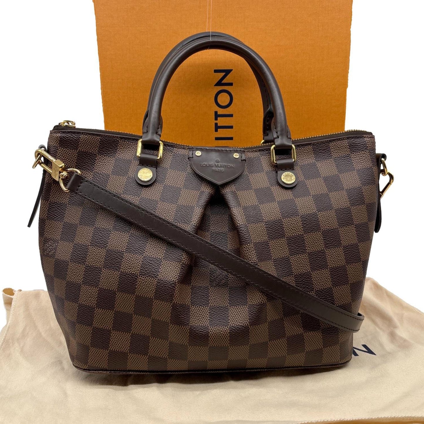 LOUIS VUITTON Siena PM Damier Ebene Shoulder Bag Brown
