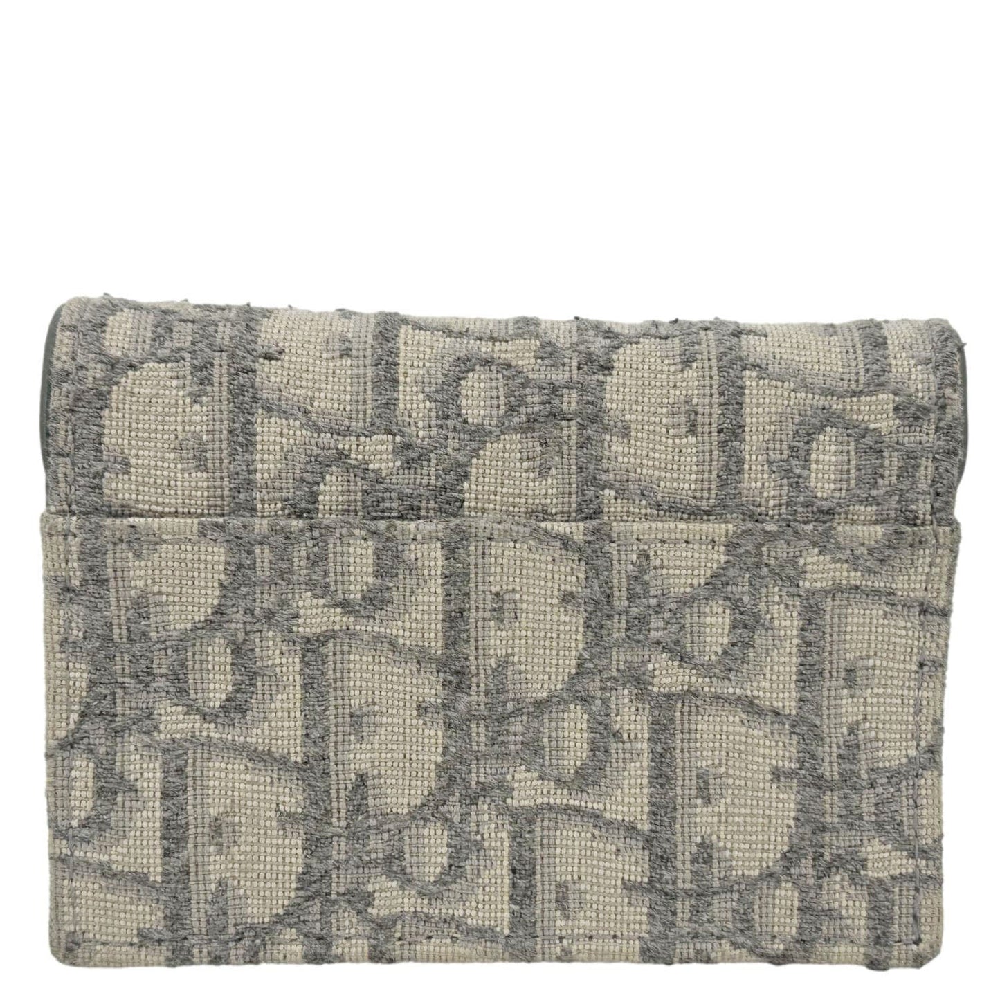 CHRISTIAN DIOR Saddle Oblique Canvas Card Holder Gray