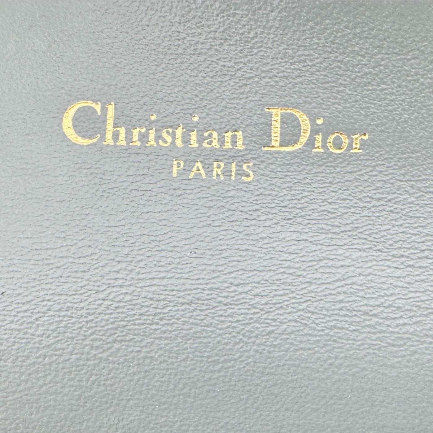 CHRISTIAN DIOR Saddle Oblique Canvas Card Holder Gray