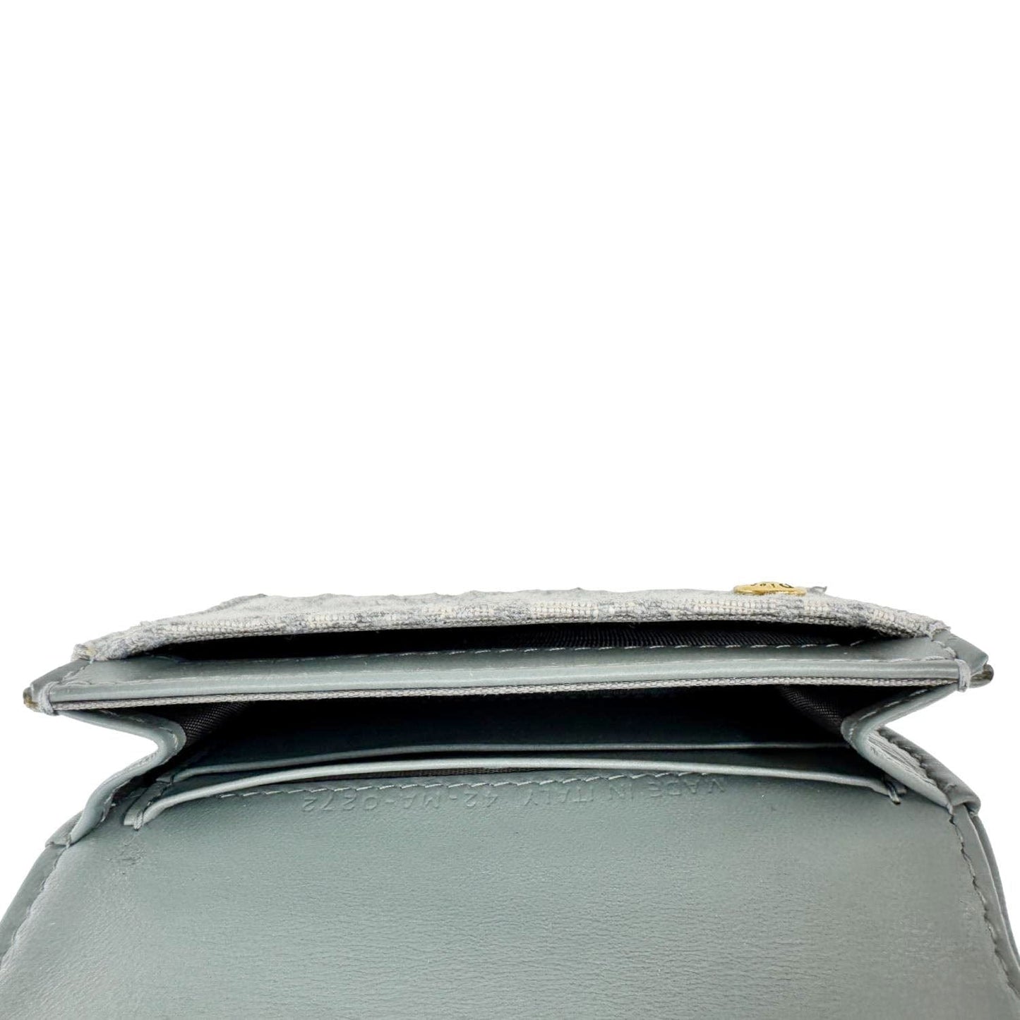 CHRISTIAN DIOR Saddle Oblique Canvas Card Holder Gray