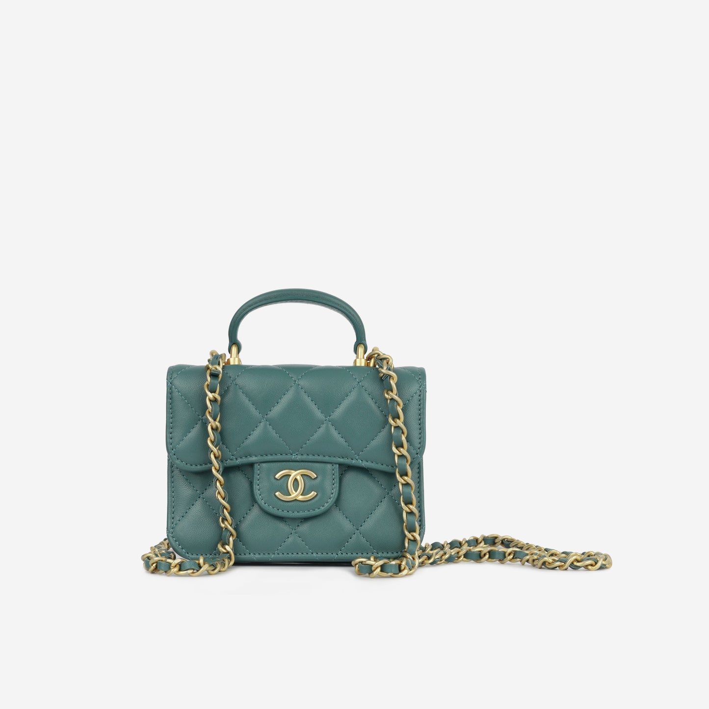 Chanel Micro Top Handle - Dark Teal