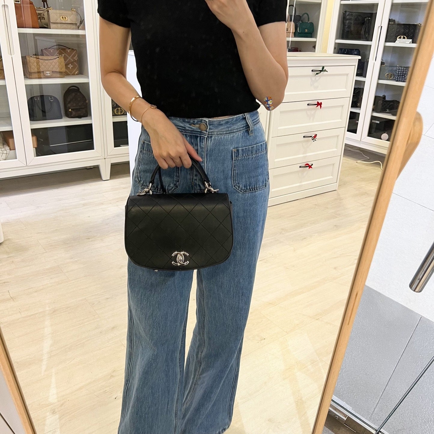 Chanel Seasonal Medium Top Handle Full Flap Bag - Rovelle Bags