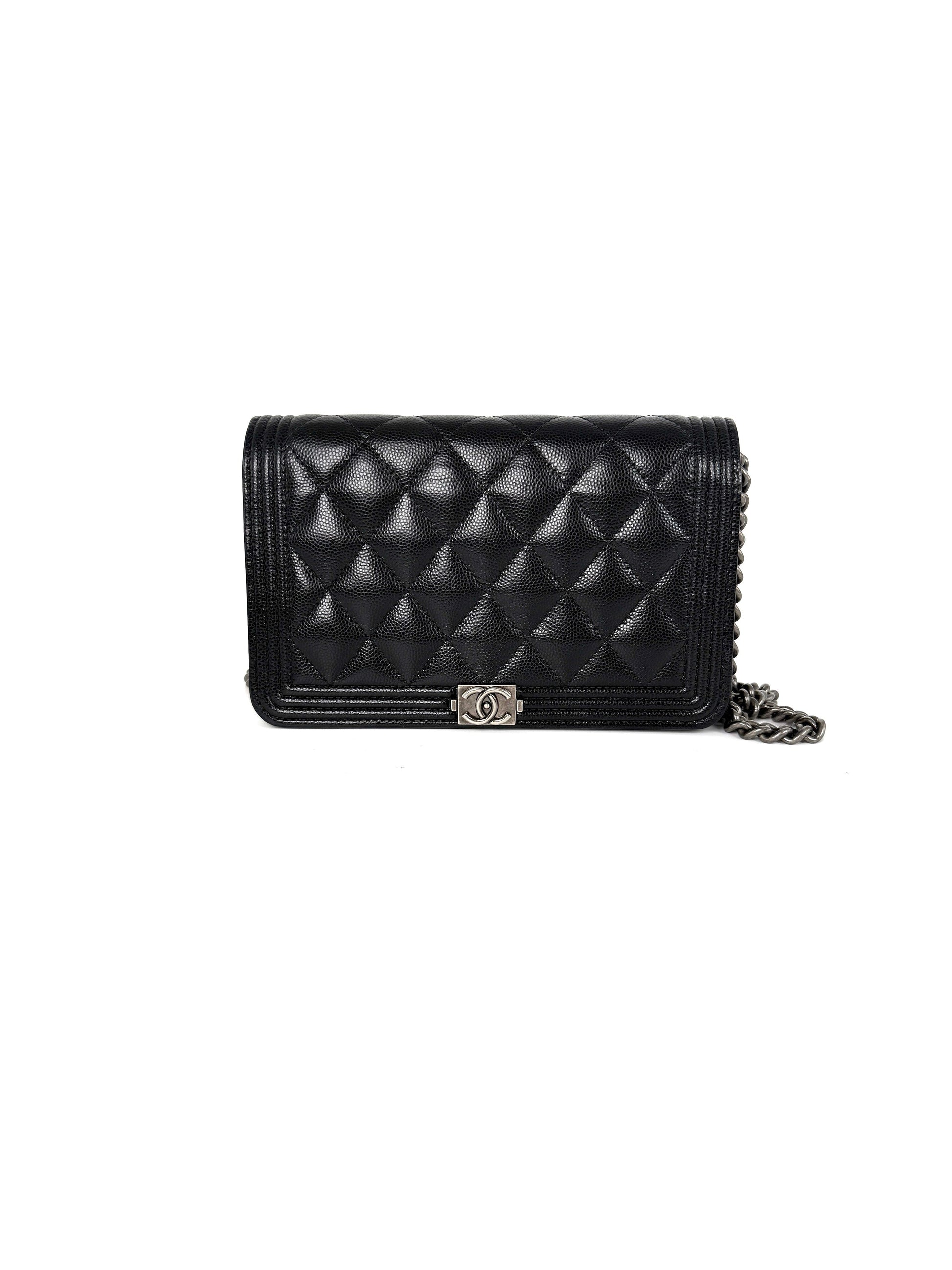 Chanel Boy Quilted Caviar Leather WOC Crossbody Bag - Rovelle Bags