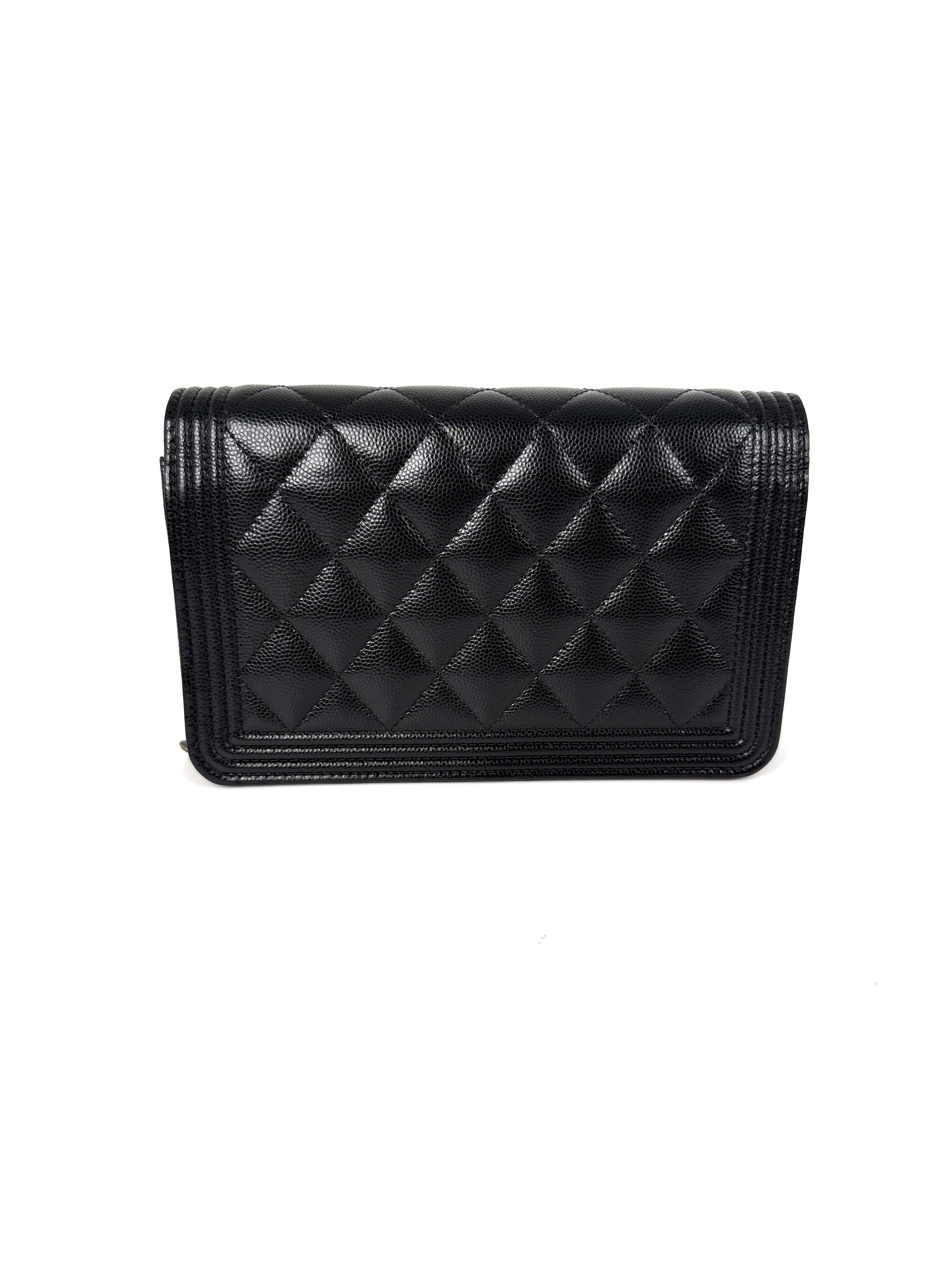 Chanel Boy Quilted Caviar Leather WOC Crossbody Bag - Rovelle Bags