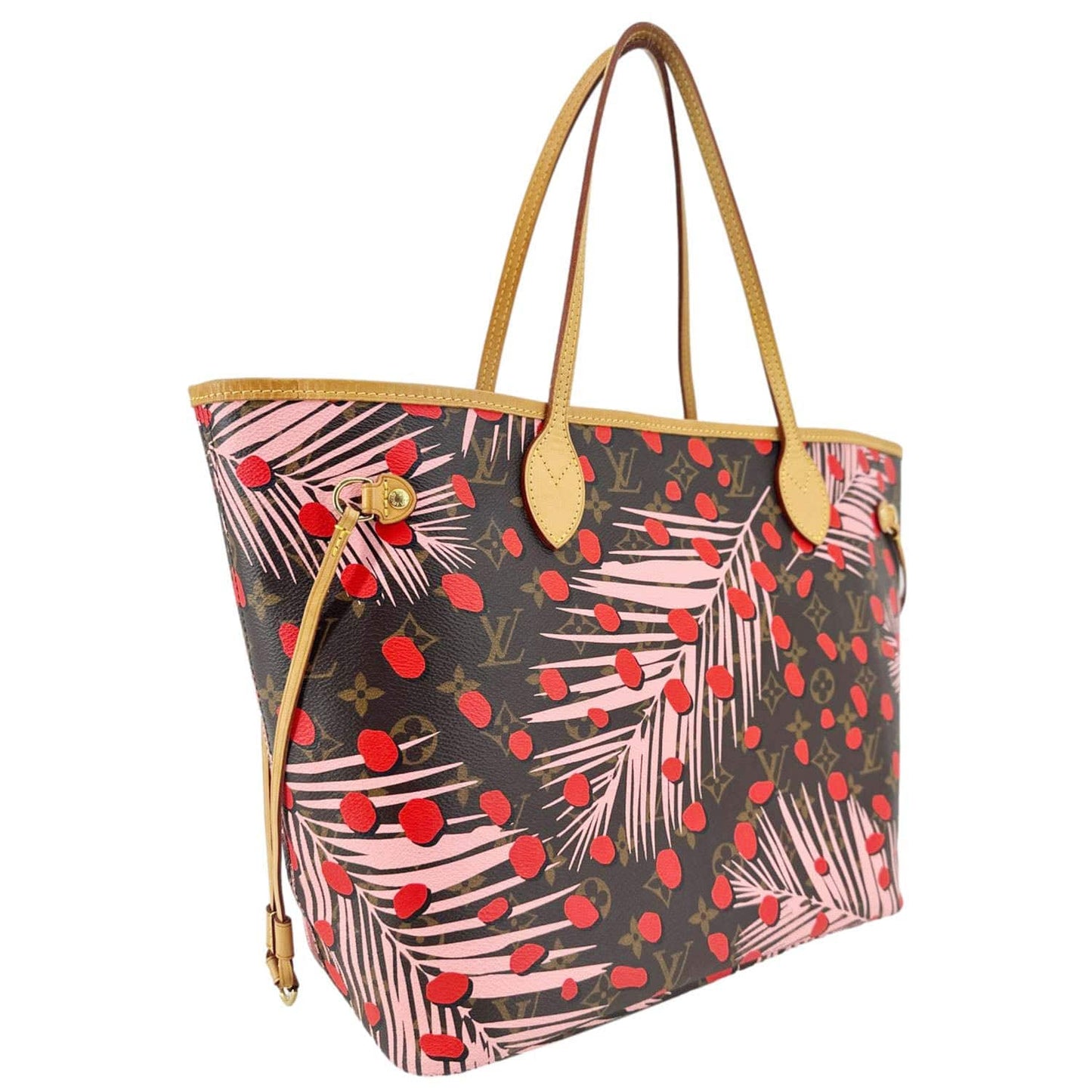LOUIS VUITTON Neverfull MM Jungle Dots Monogram Canvas Tote Bag Brown