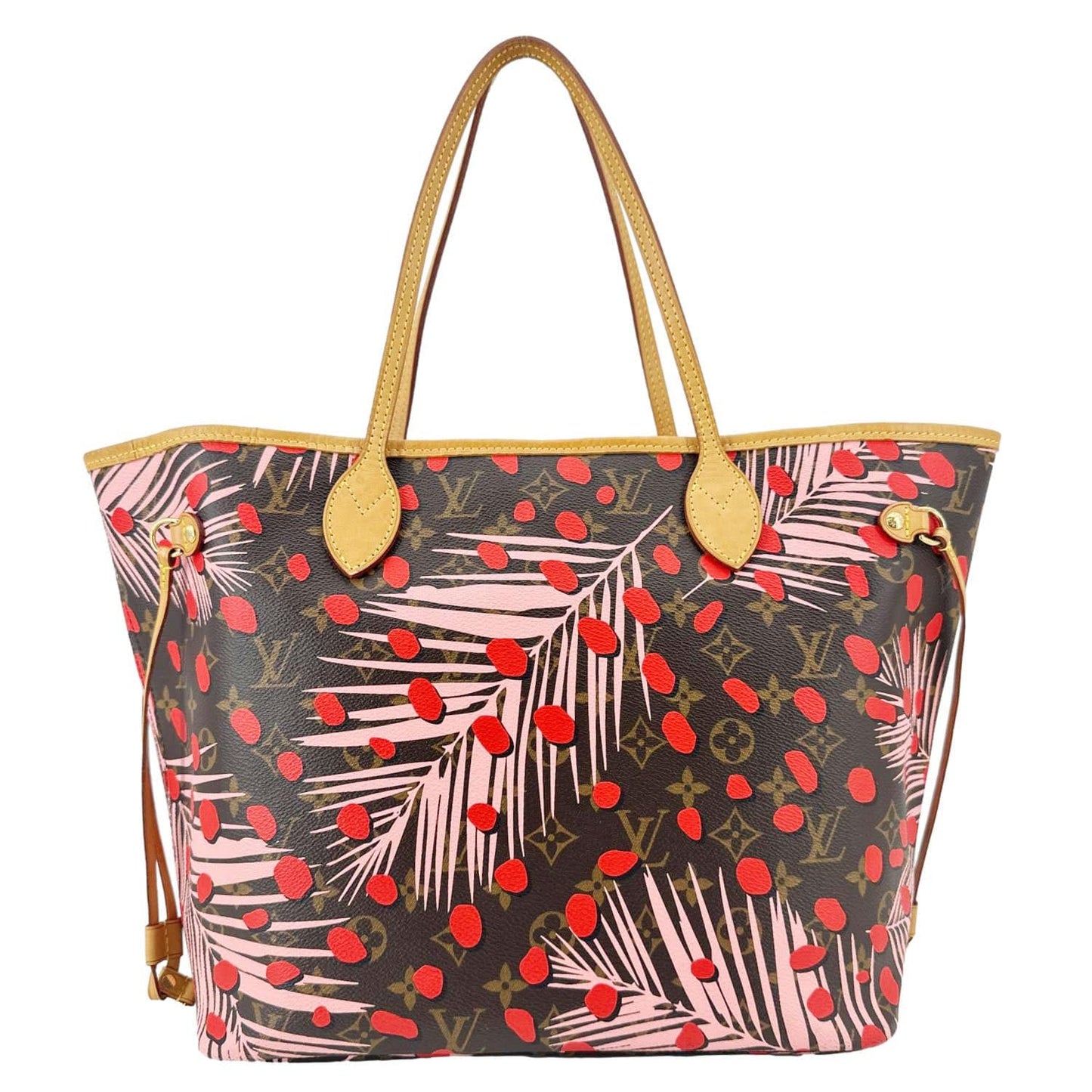 LOUIS VUITTON Neverfull MM Jungle Dots Monogram Canvas Tote Bag Brown