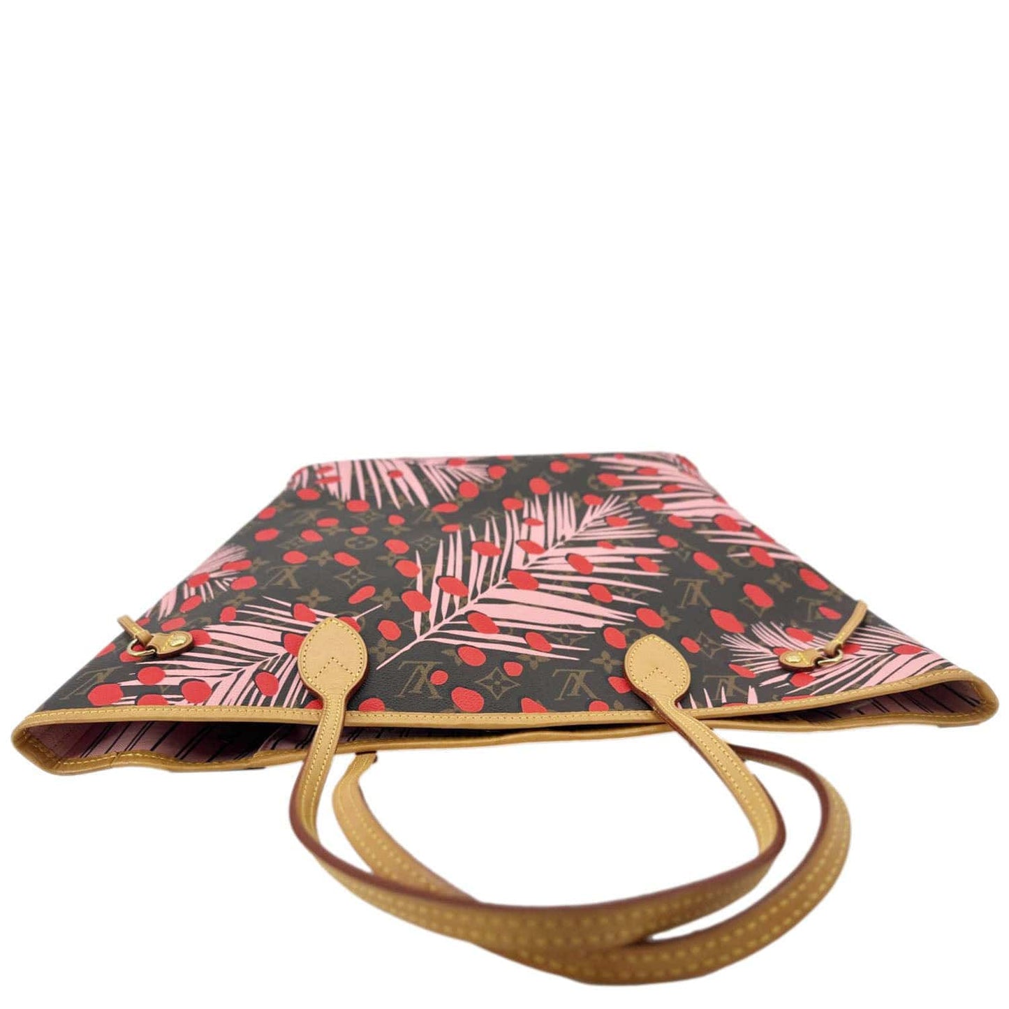 LOUIS VUITTON Neverfull MM Jungle Dots Monogram Canvas Tote Bag Brown