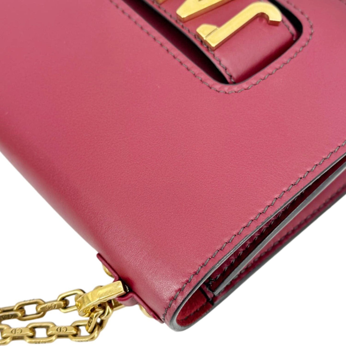 CHRISTIAN DIOR J'Adior Flap Medium Leather Chain Shoulder Bag Red