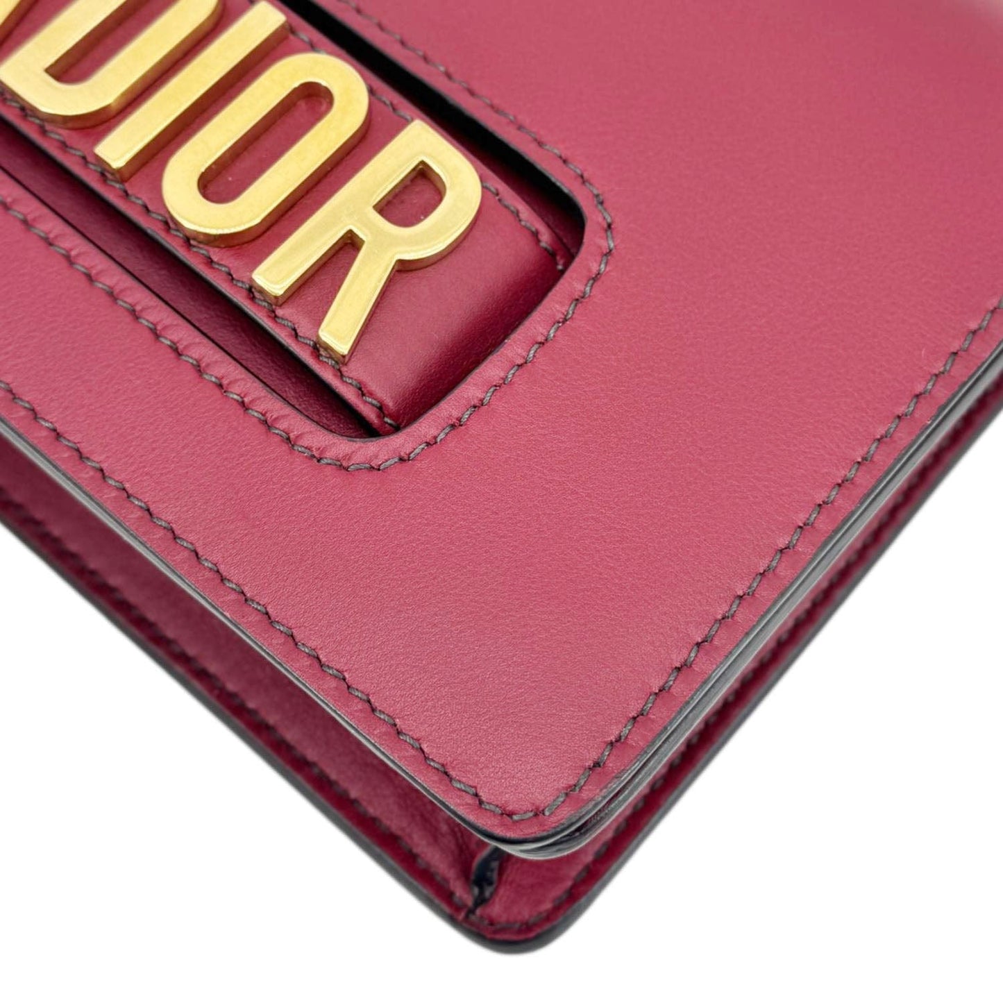 CHRISTIAN DIOR J'Adior Flap Medium Leather Chain Shoulder Bag Red