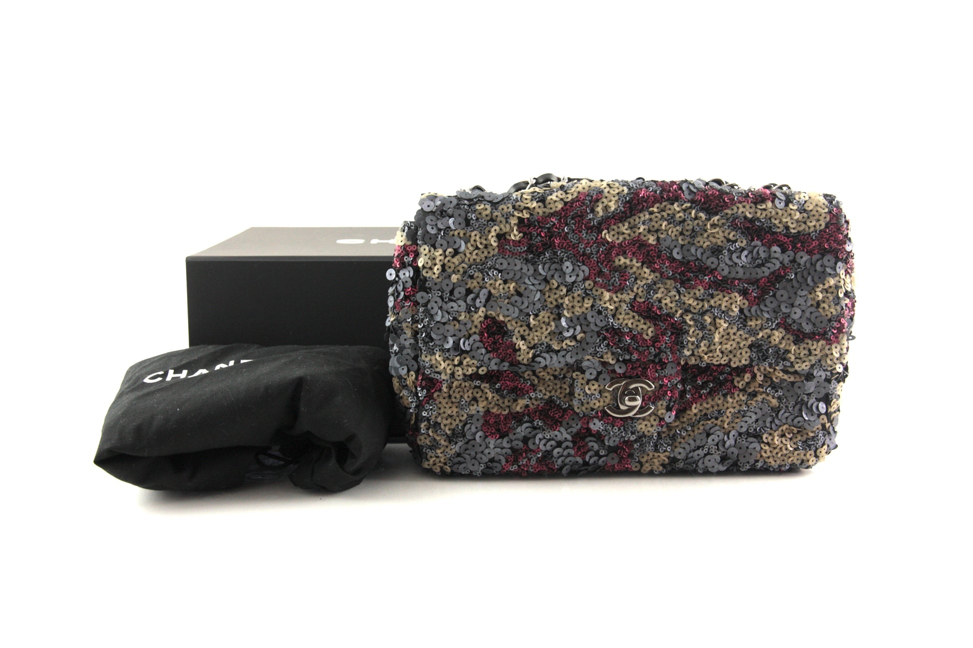 Chanel 2013 Sequin Embellished Metallic Pink Flap Bag - Rovelle Bags