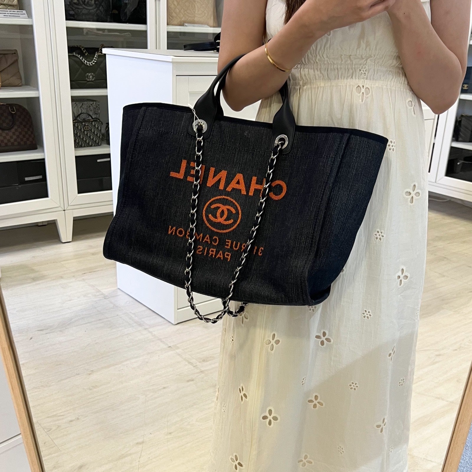 Chanel Medium / Large Deauville Tote Tote Bag - Rovelle Bags