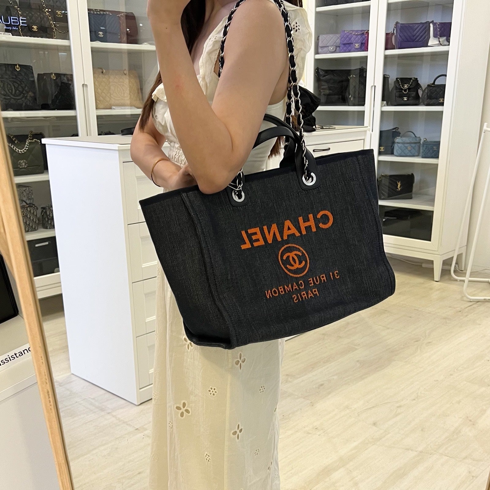 Chanel Medium / Large Deauville Tote Tote Bag - Rovelle Bags