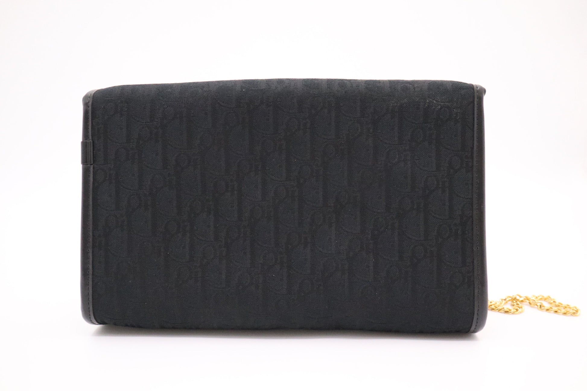 Dior Trotter Chain Shoulder Bag in Black Canvas