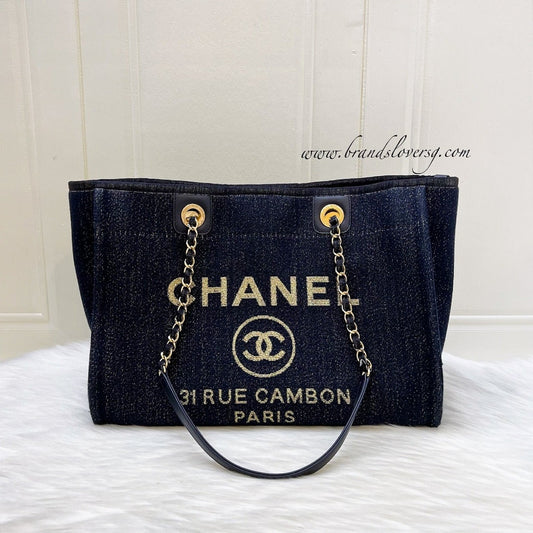 Chanel Deauville Medium Tote in Navy Tote Bag - Rovelle Bags