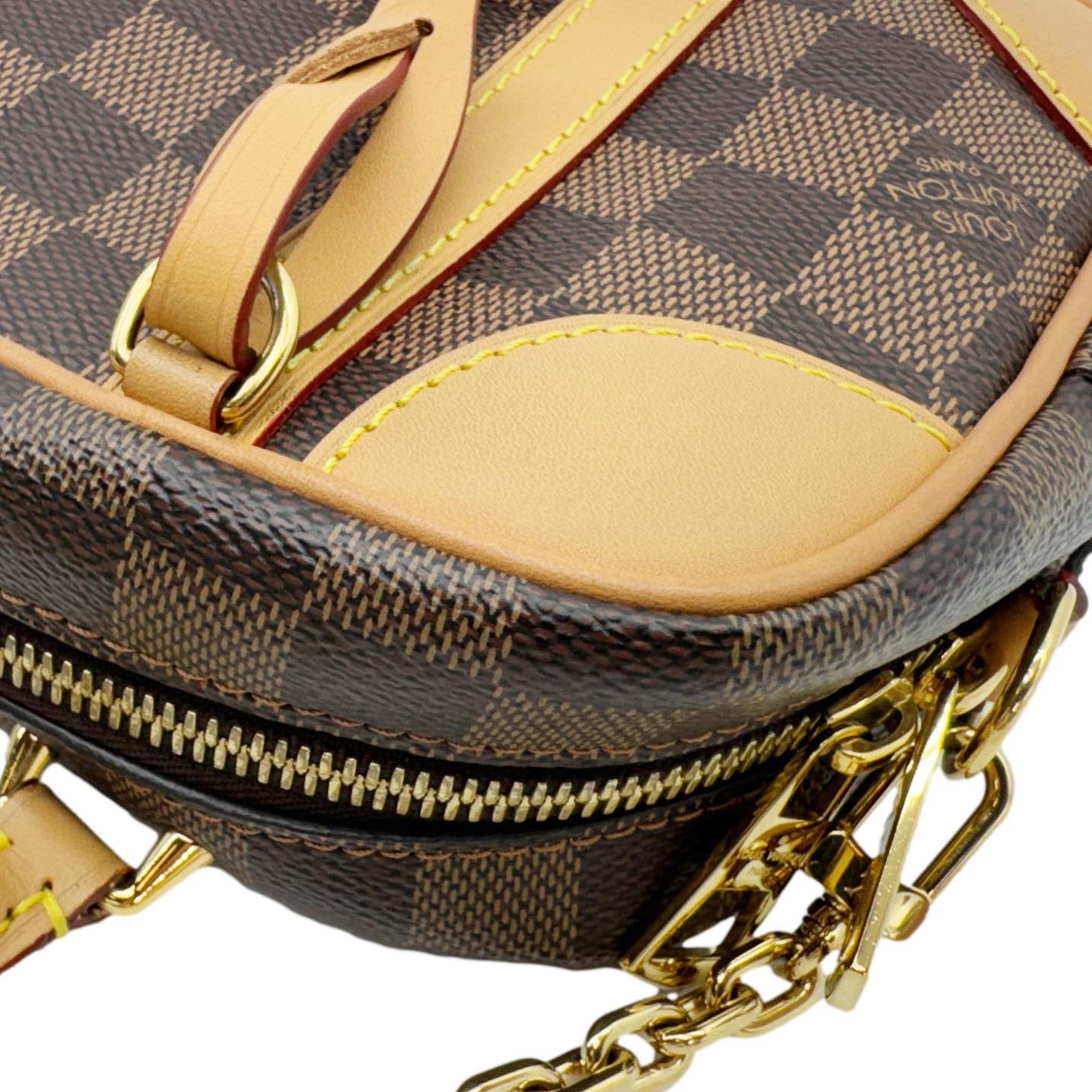 LOUIS VUITTON Valisette Souple BB Damier Ebene Shoulder Bag Brown