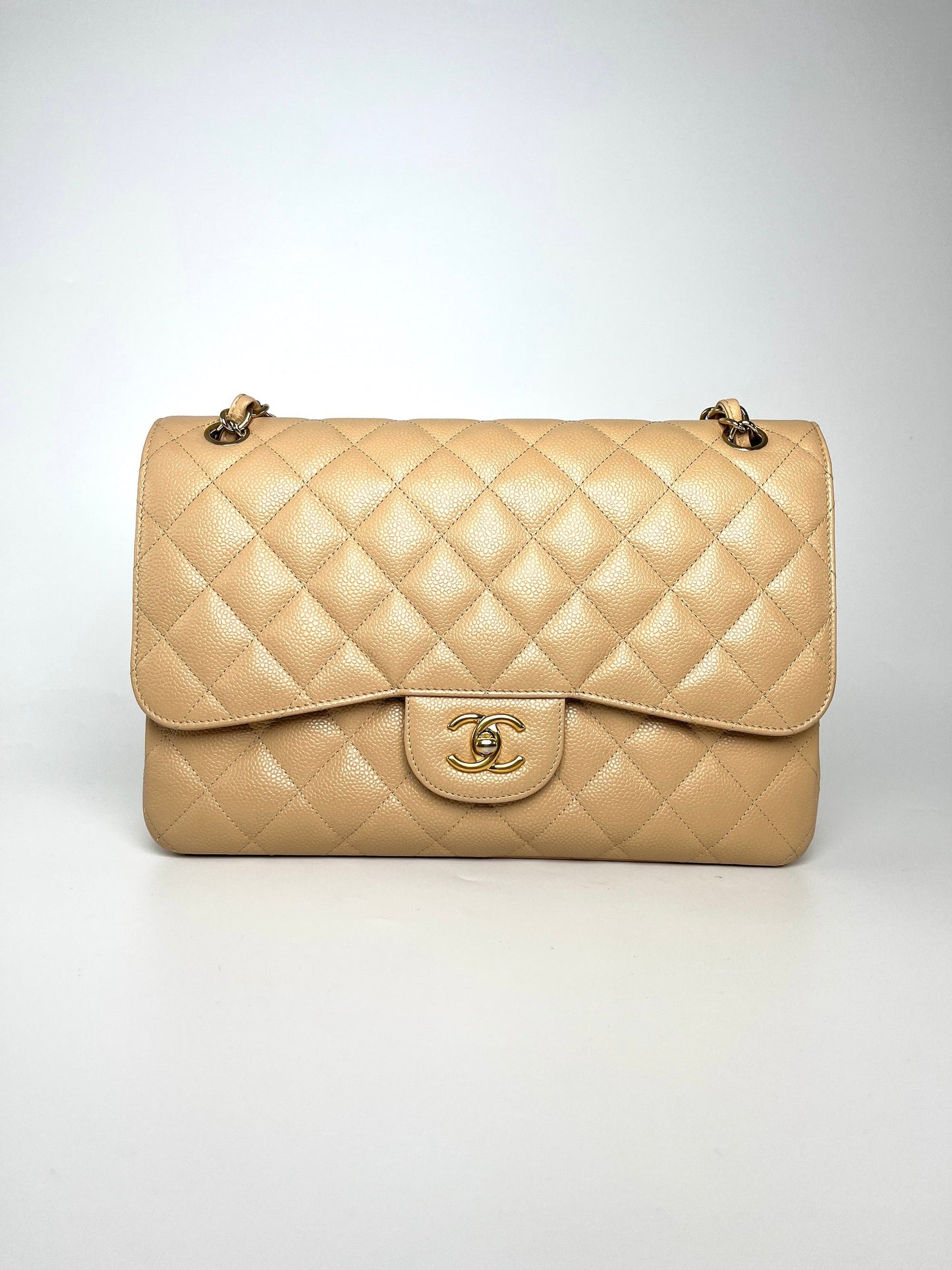 Chanel Jumbo Classic Double Quilted Caviar Flap Bag - Rovelle Bags