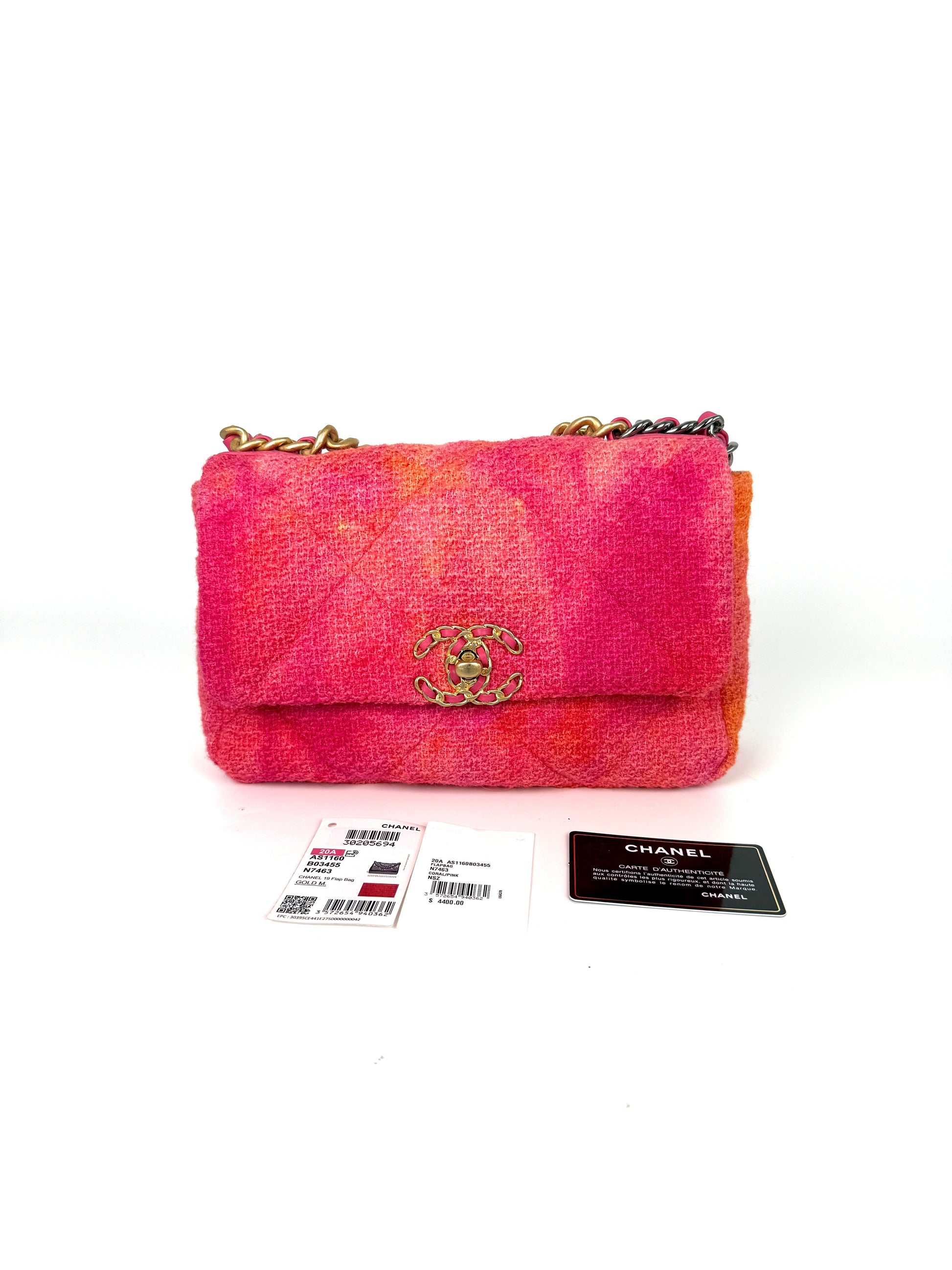Chanel 19 2020 Medium Pink Coral Flap Bag - Rovelle Bags