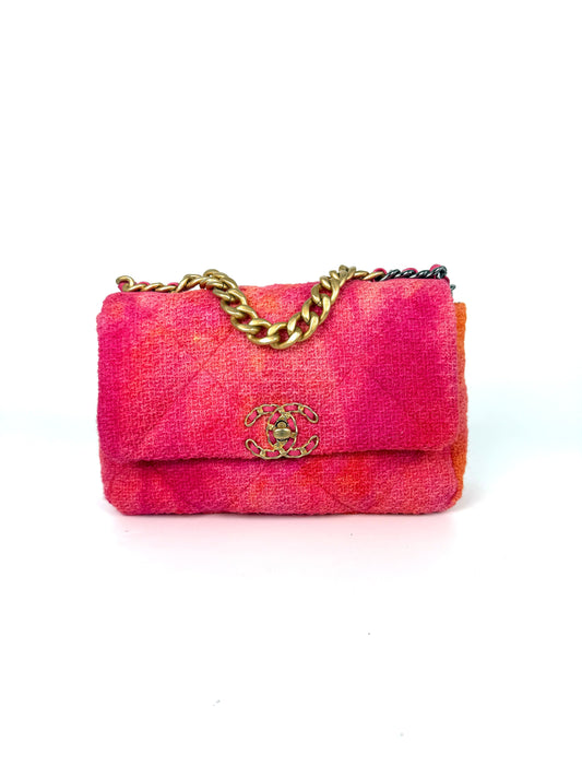 Chanel 19 2020 Medium Pink Coral Flap Bag - Rovelle Bags