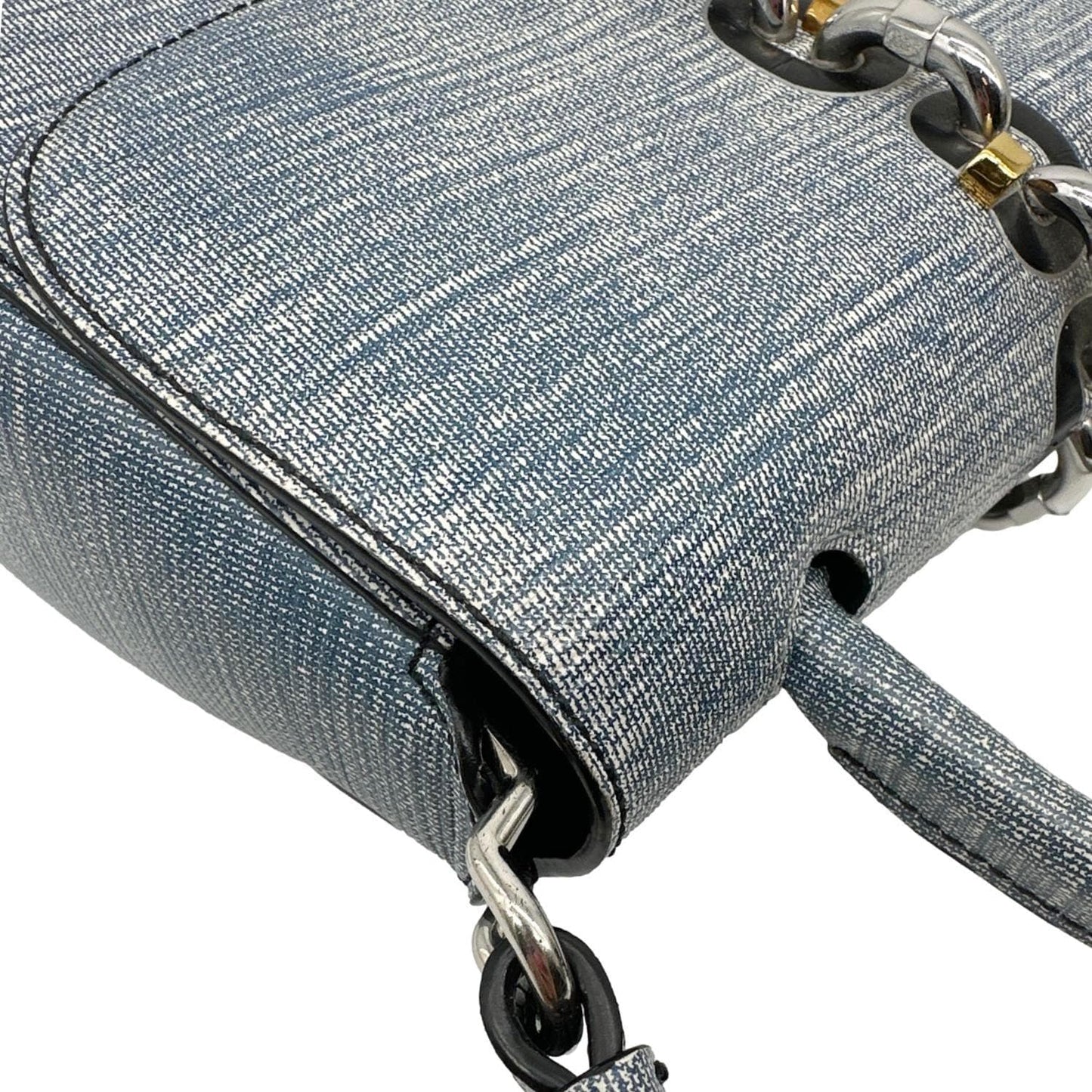 LOUIS VUITTON Chain It PM Leather Crossbody Bag Blue