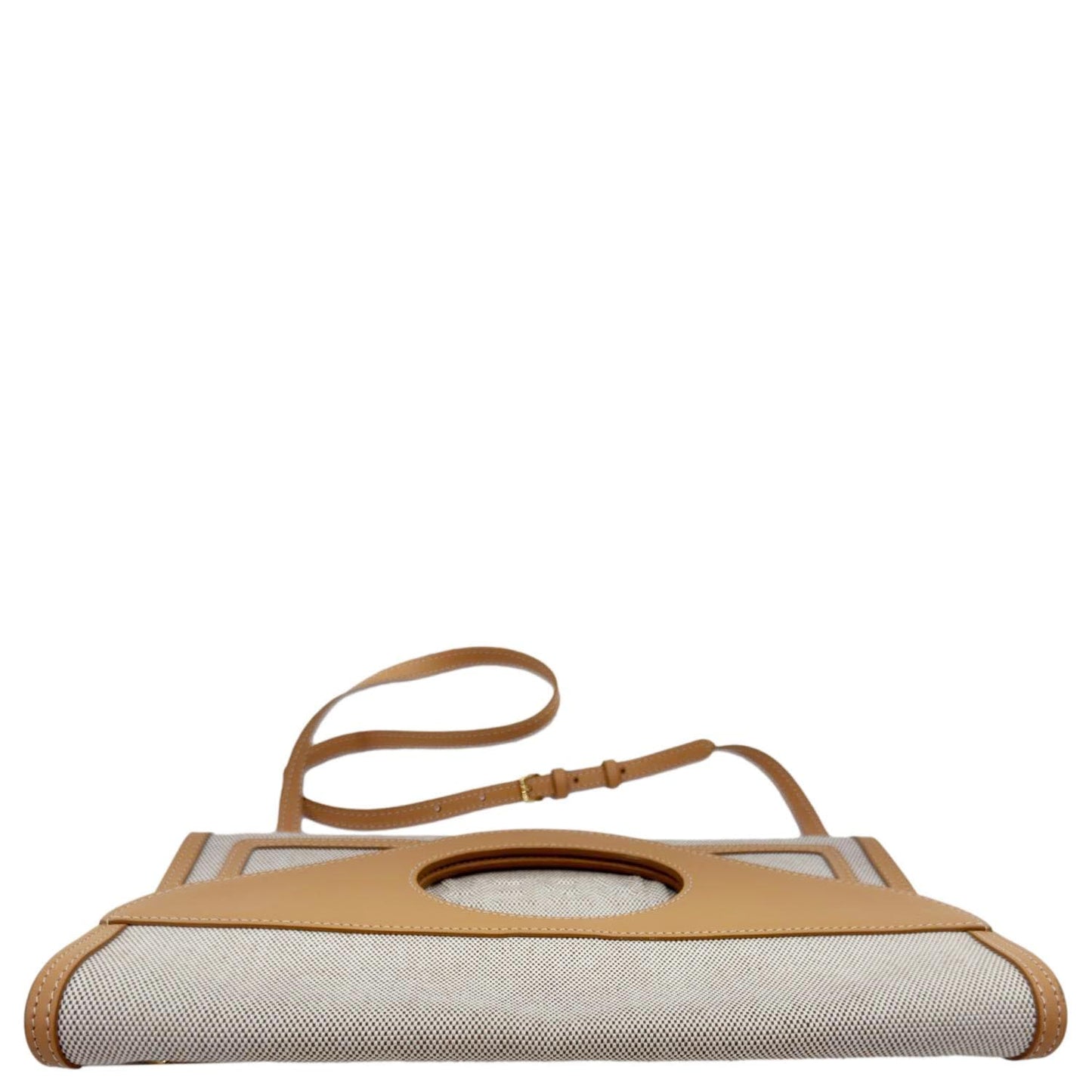 BURBERRY Pocket Canvas Tote Shoulder Bag Brown