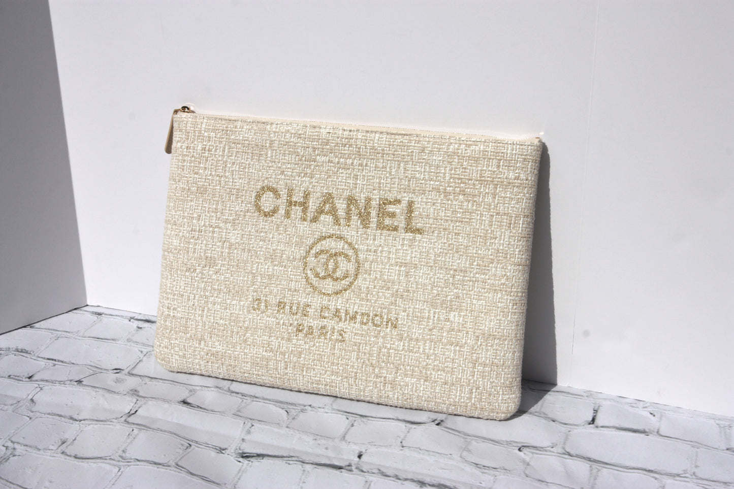 Chanel Large Deauville O-Case Woven Clutch Clutch Bag - Rovelle Bags