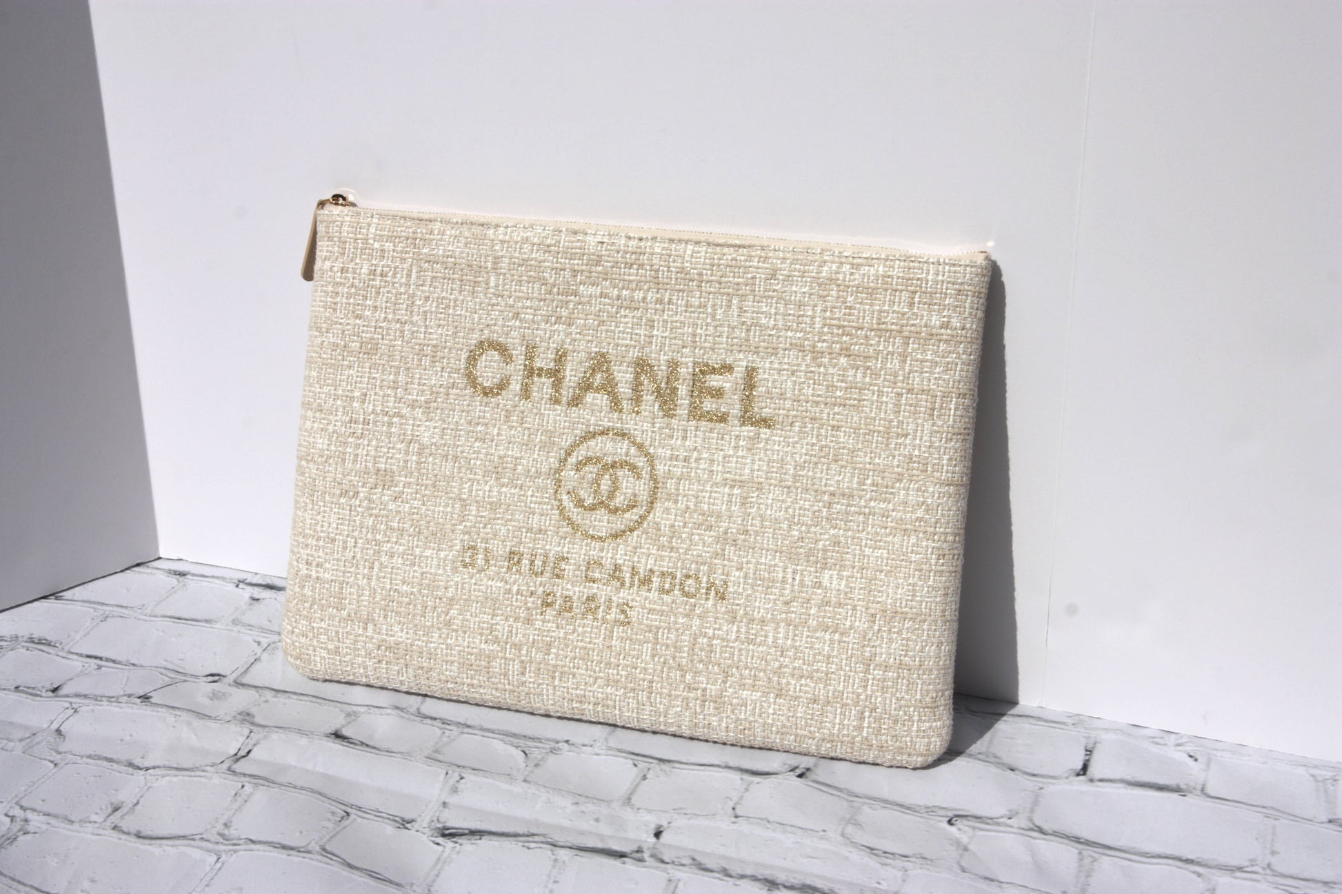 Chanel Large Deauville O-Case Woven Clutch Clutch Bag - Rovelle Bags