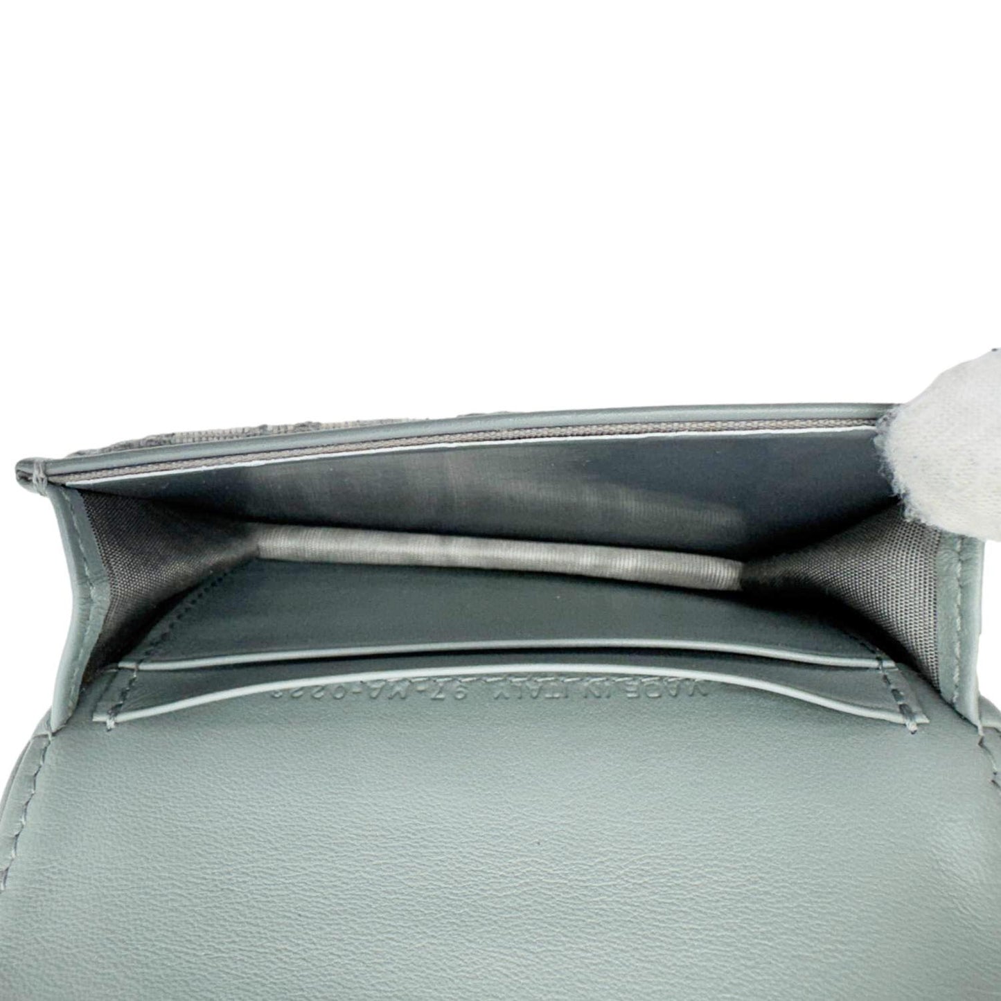 CHRISTIAN DIOR Saddle Oblique Canvas Card Holder Gray