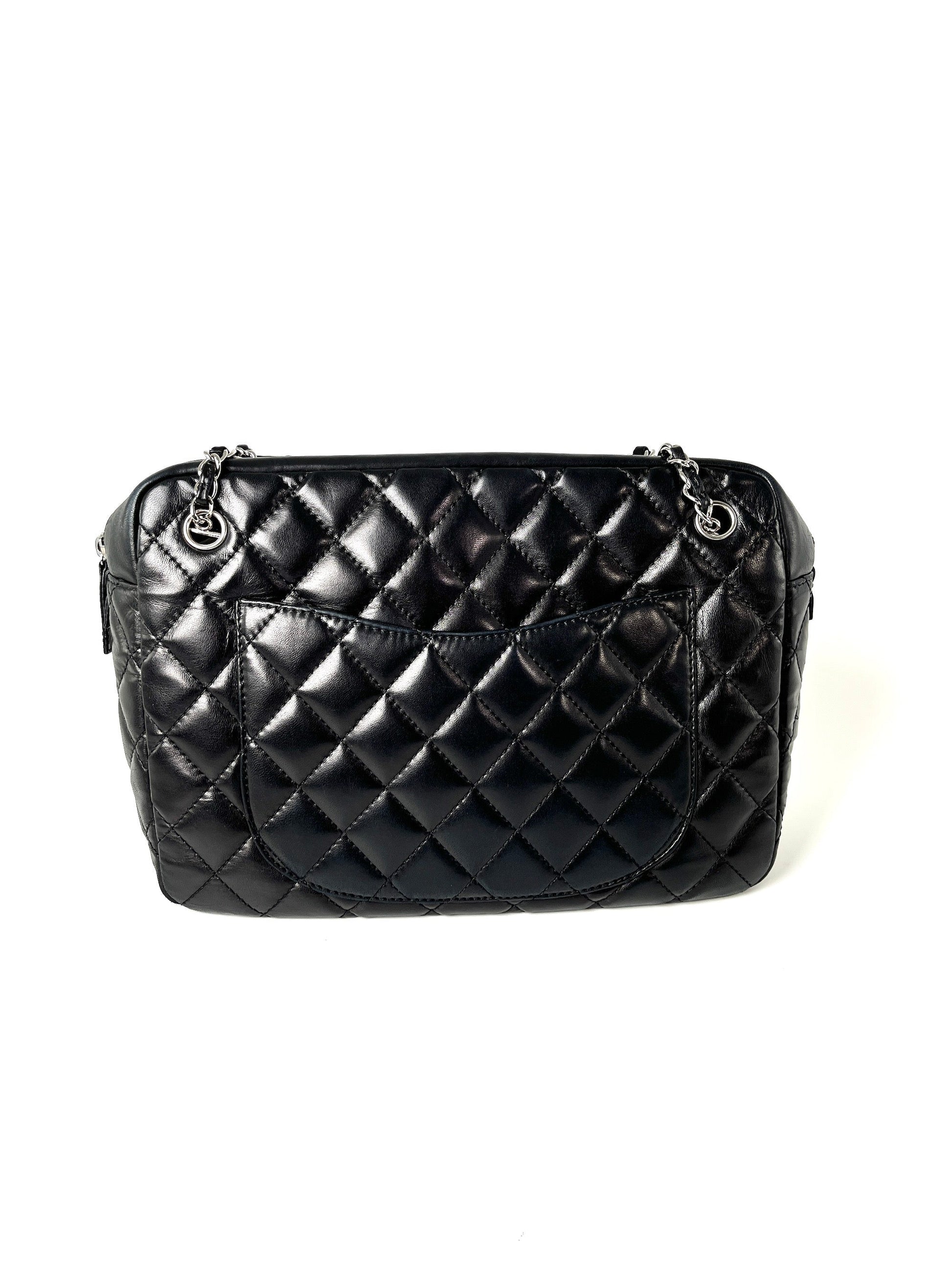 Chanel Black Quilted Camera Case Jumbo Tote Bag - Rovelle Bags