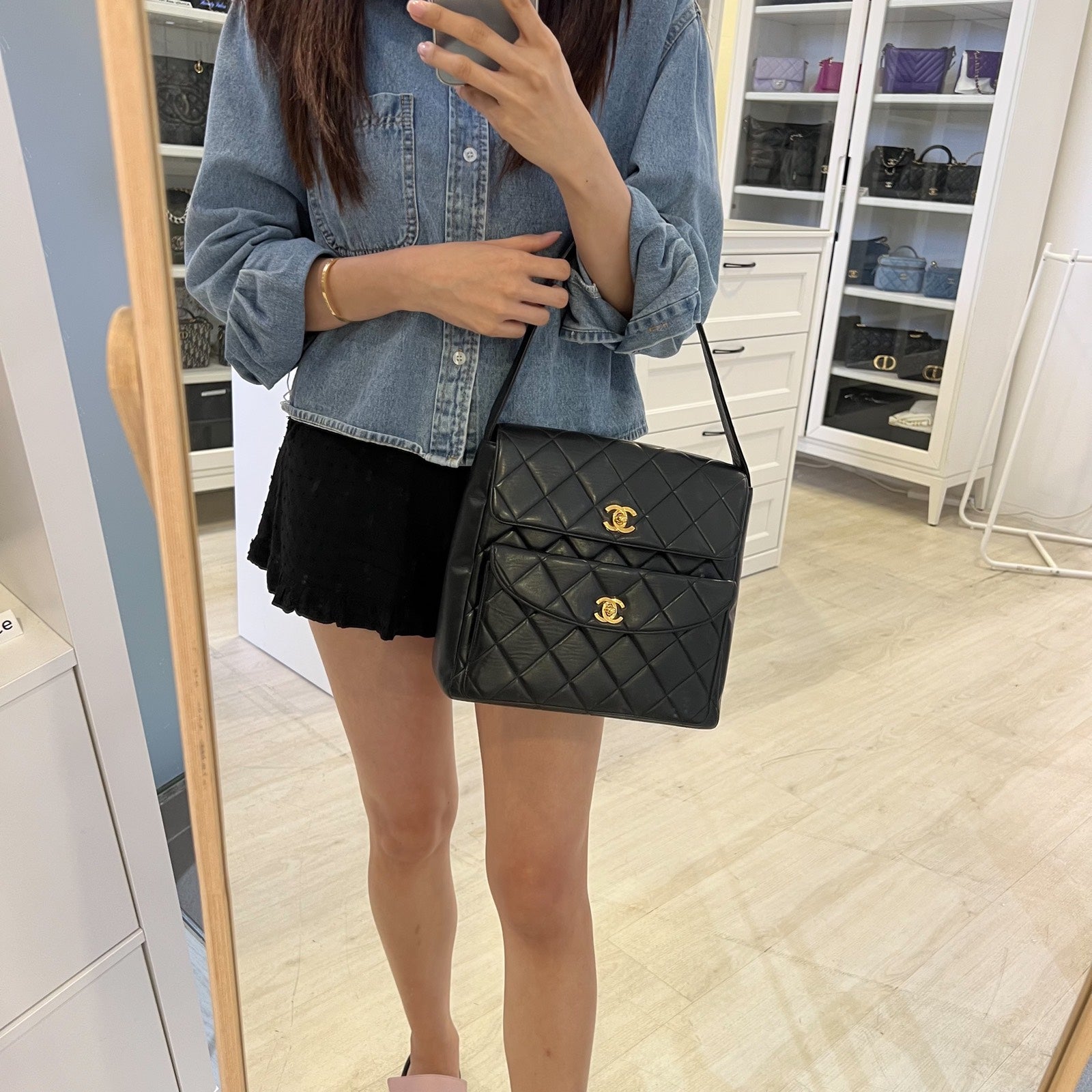 Chanel Double Pocket Shoulder Shoulder Bag - Rovelle Bags