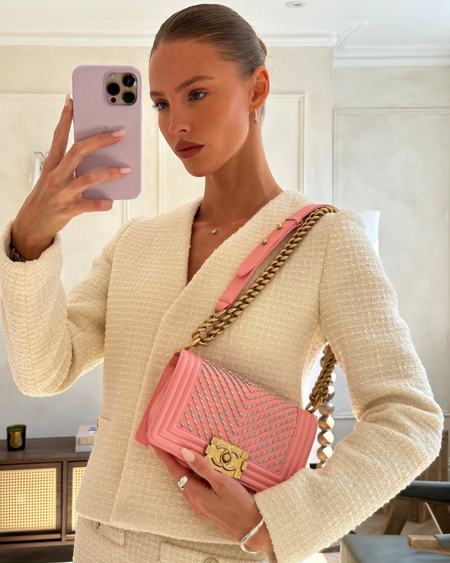 Chanel Pink Small Boy Handbag - Rovelle Bags